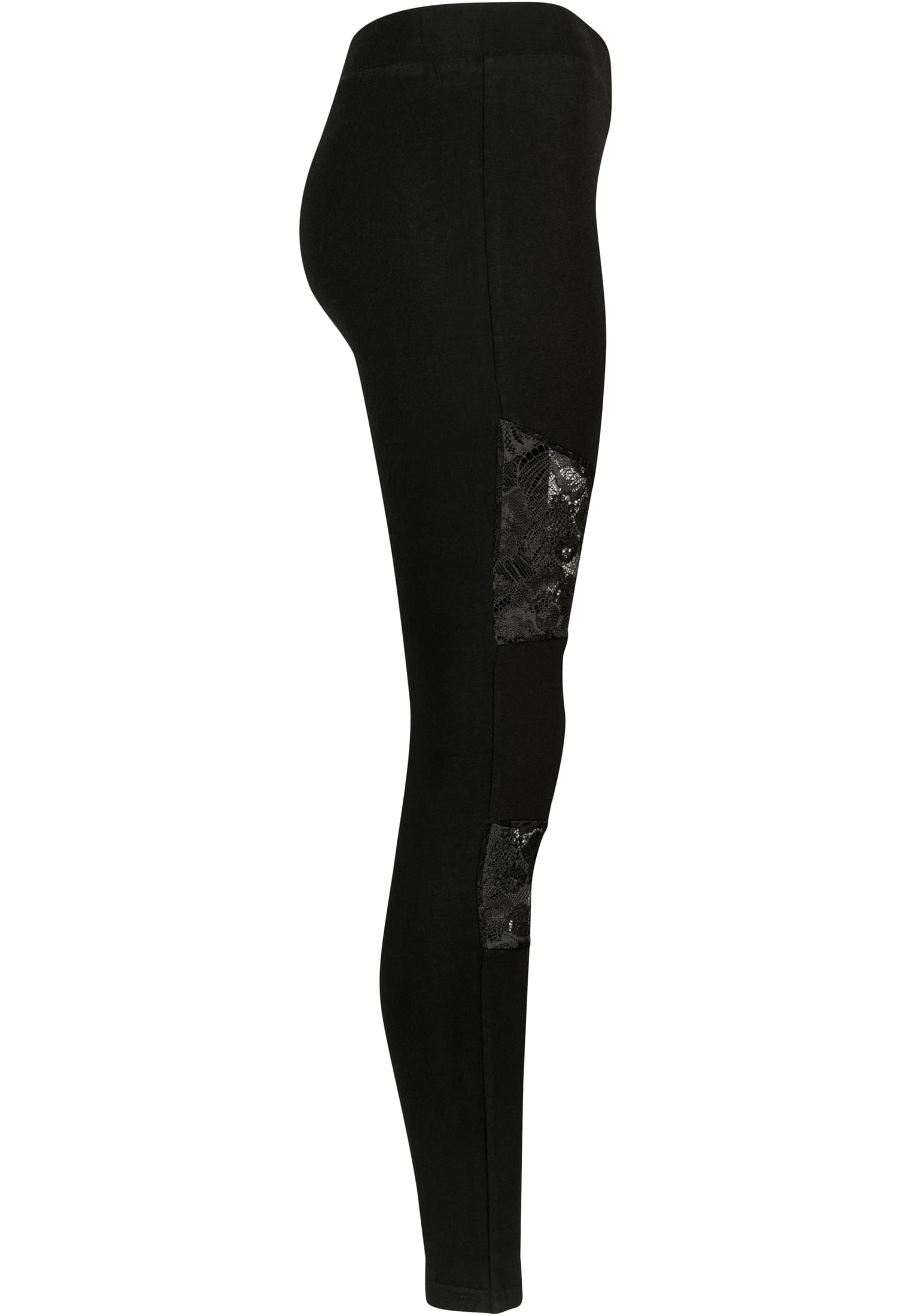 Ladies Laces Inset Leggings | black