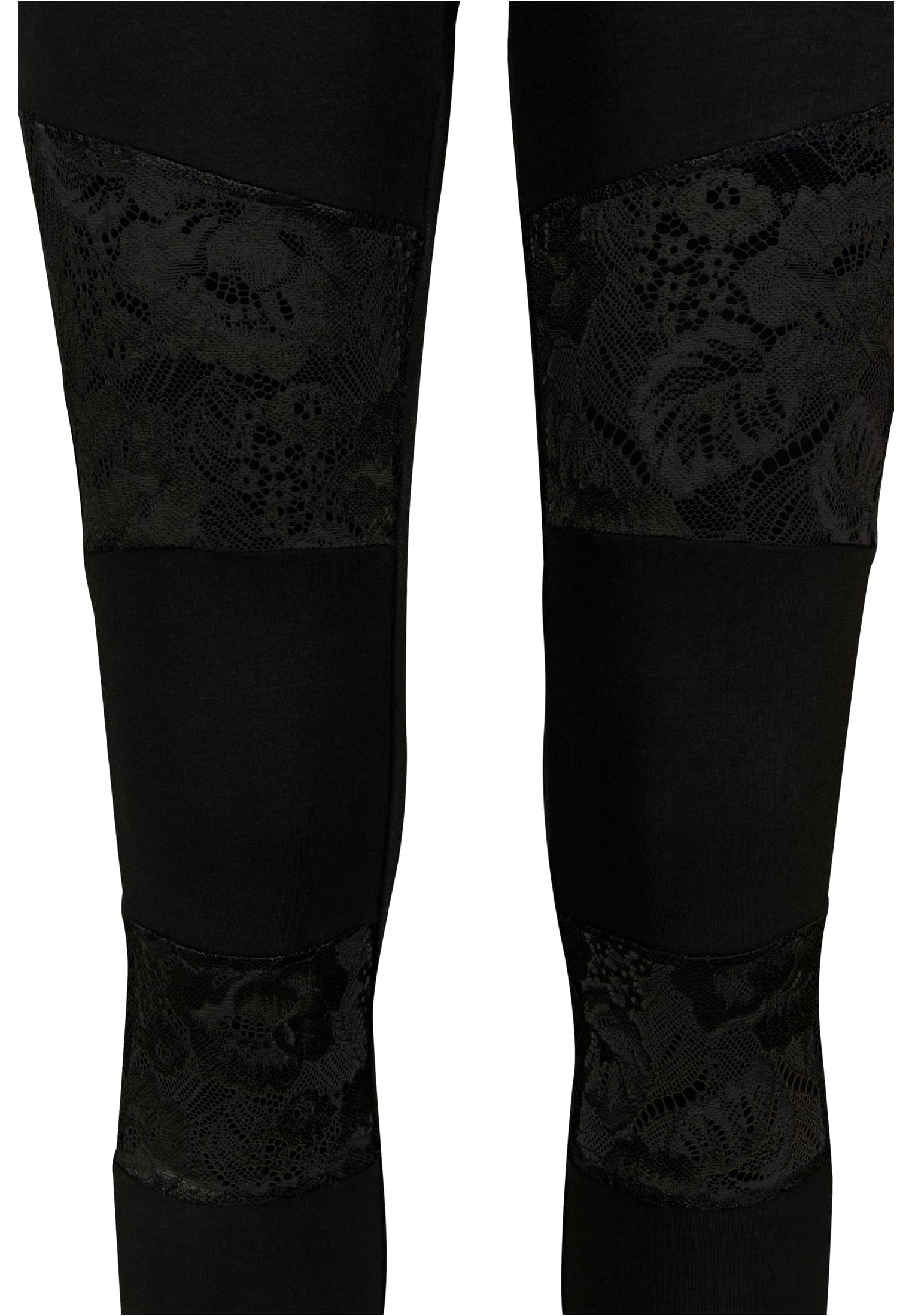 Ladies Laces Inset Leggings | black