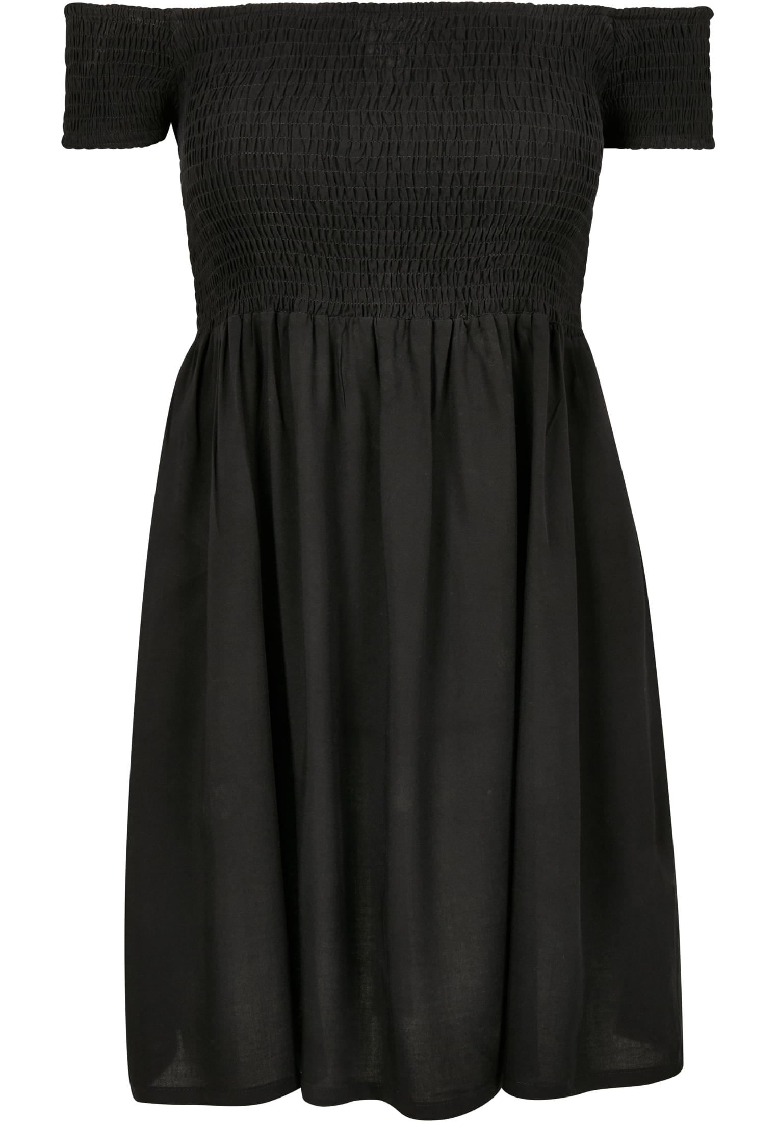 Ladies Smoked Off Shoulder Dress | black