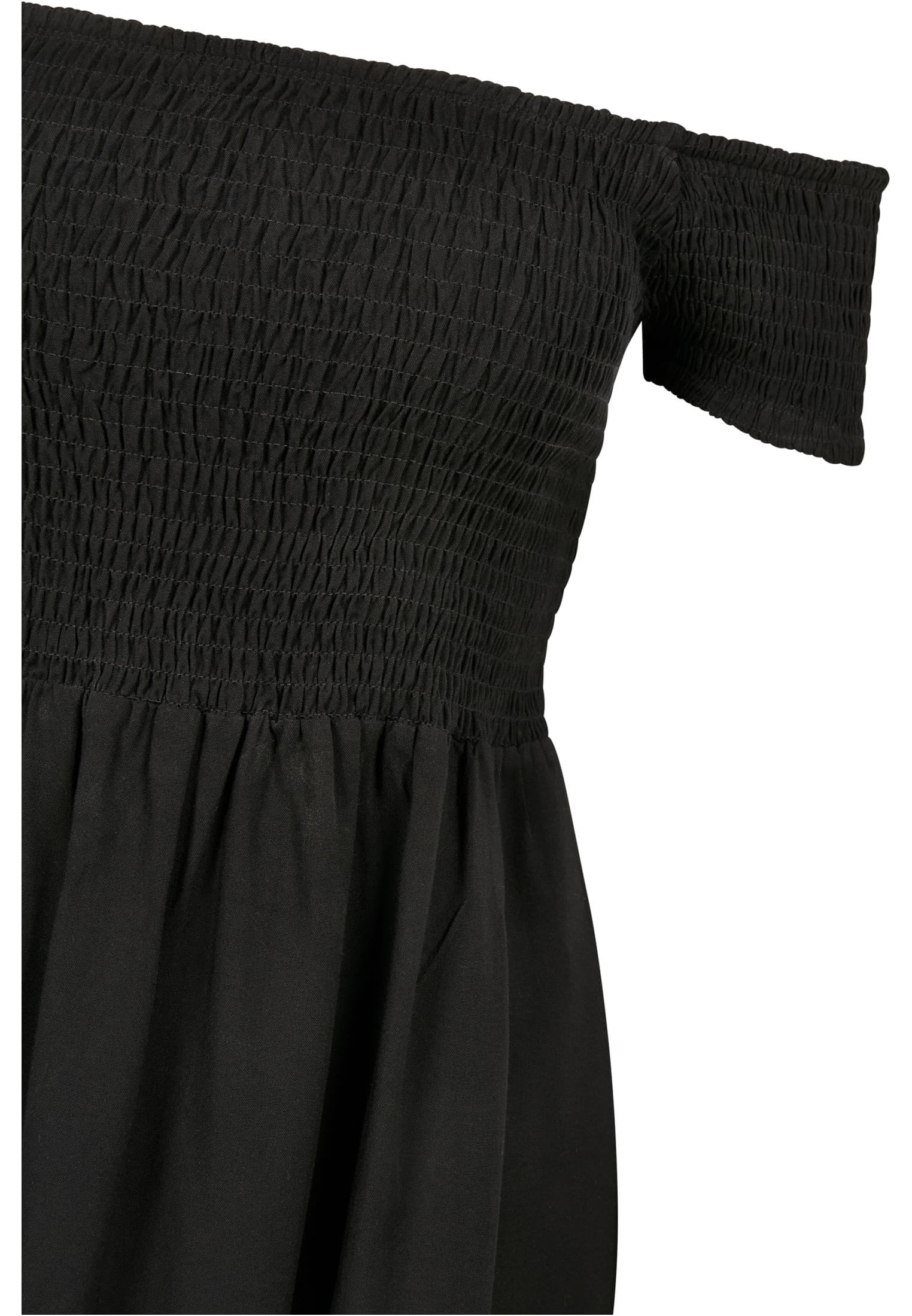 Ladies Smoked Off Shoulder Dress | black