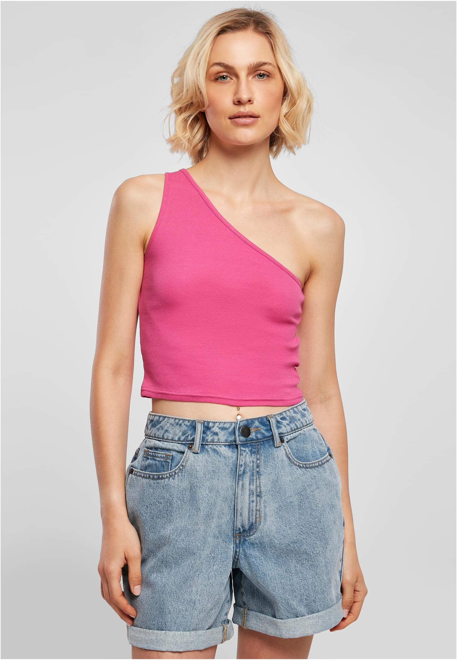 Ladies Cropped Asymmetric Top | brightviolet