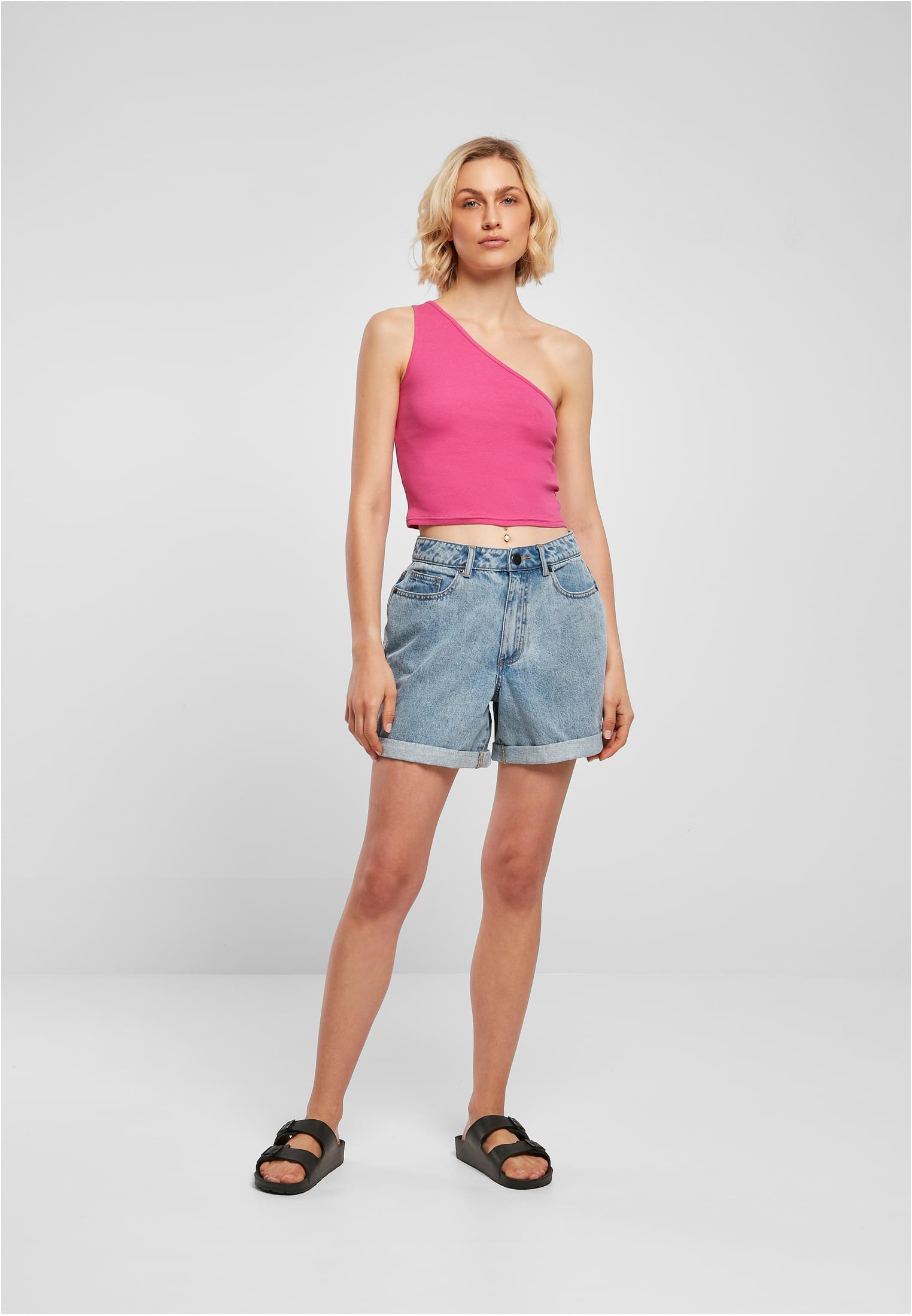 Ladies Cropped Asymmetric Top | brightviolet