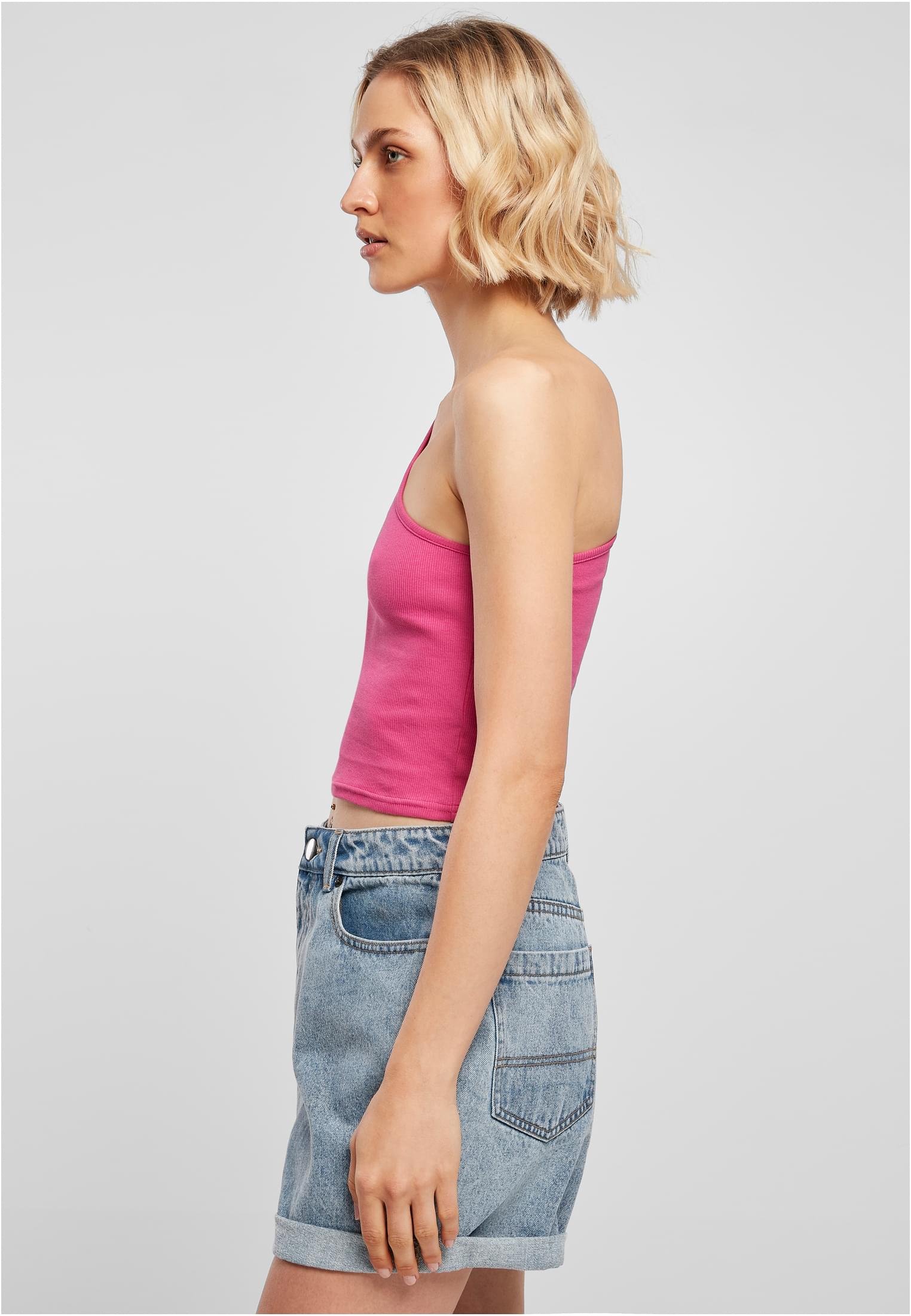 Ladies Cropped Asymmetric Top | brightviolet