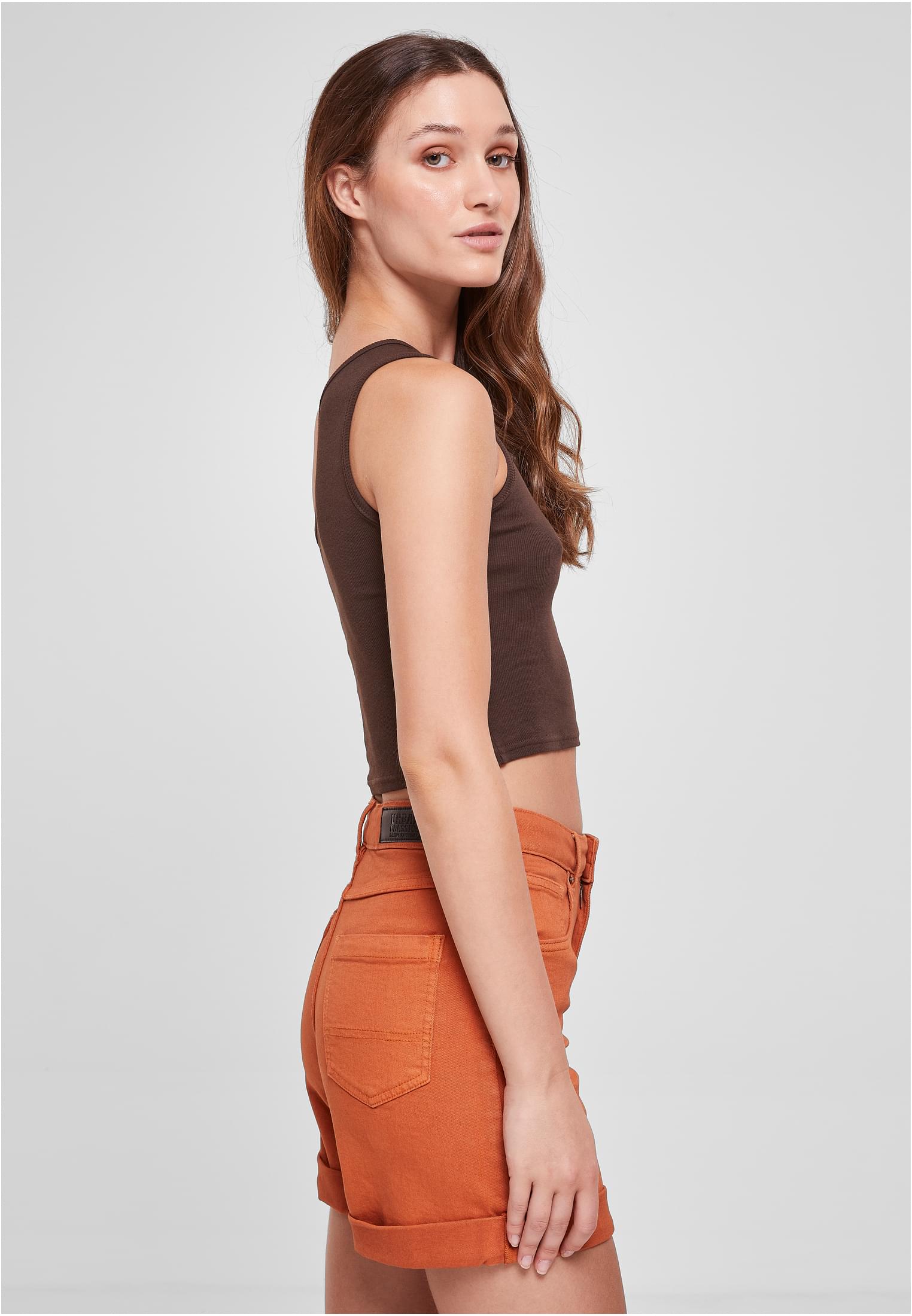 Ladies Cropped Asymmetric Top | brown