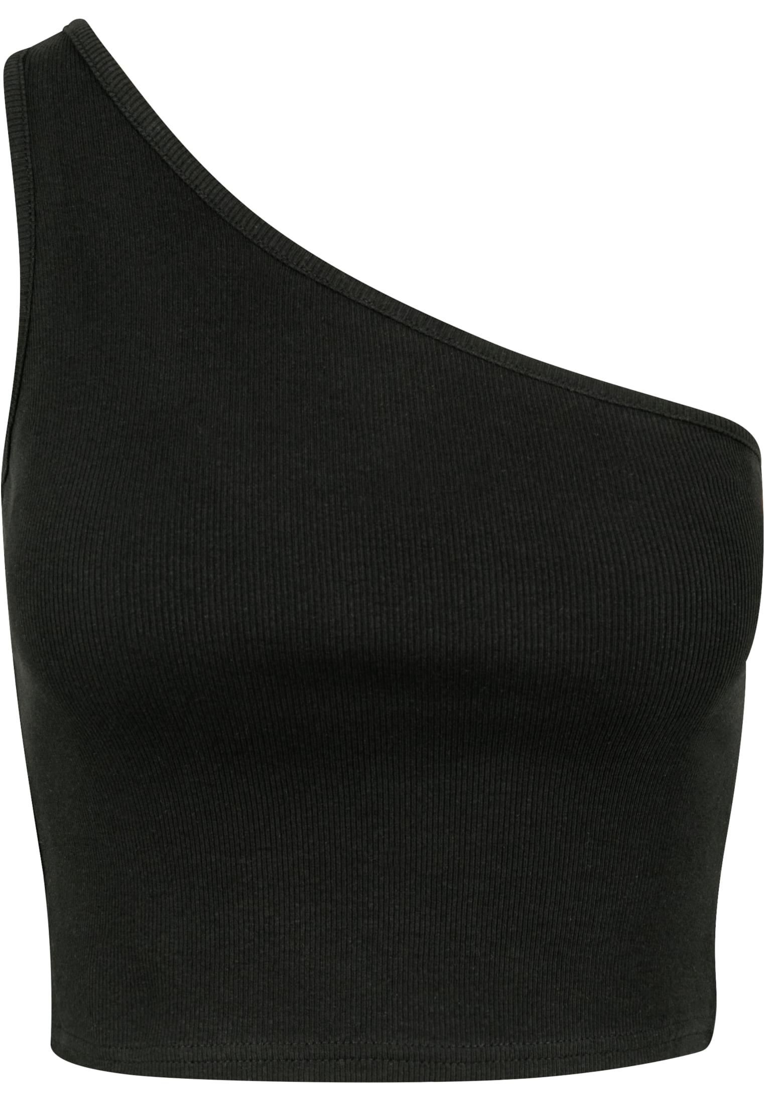 Ladies Cropped Asymmetric Top | black