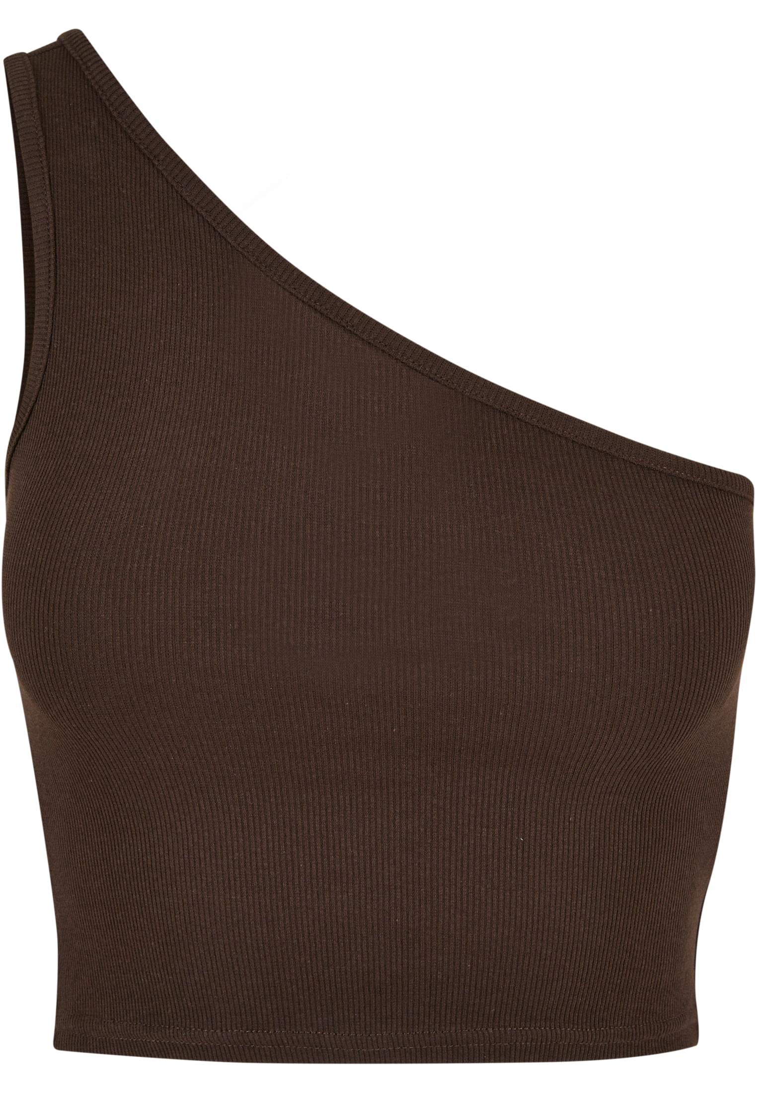 Ladies Cropped Asymmetric Top | brown