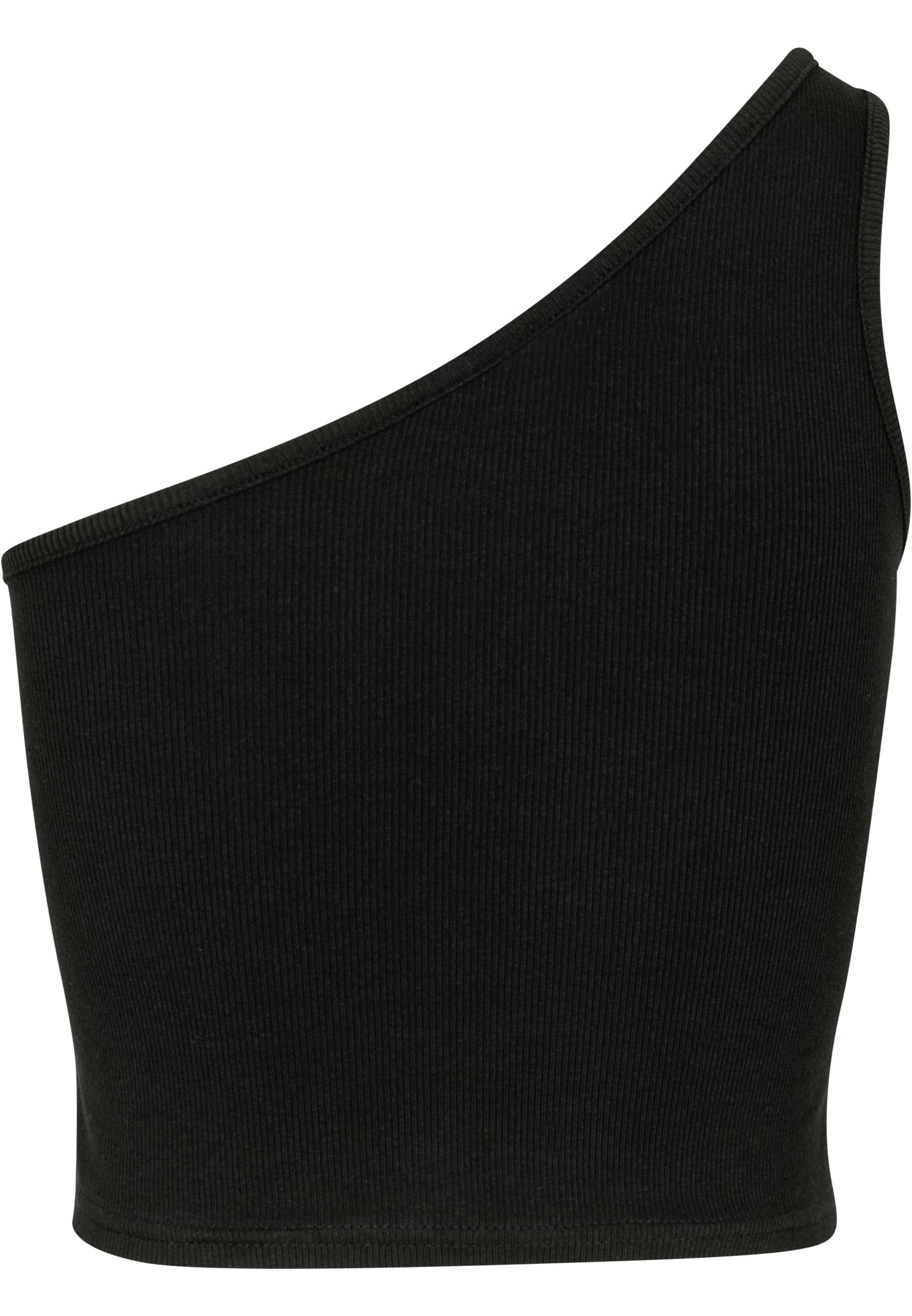 Ladies Cropped Asymmetric Top | black