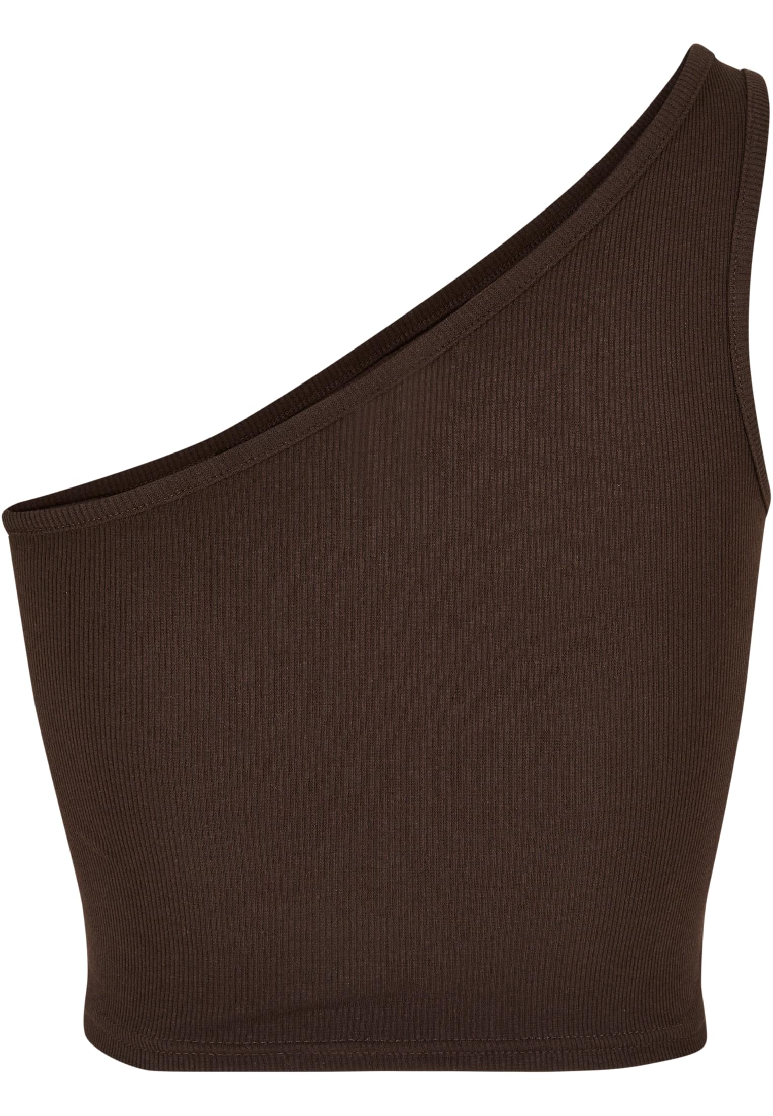 Ladies Cropped Asymmetric Top | brown