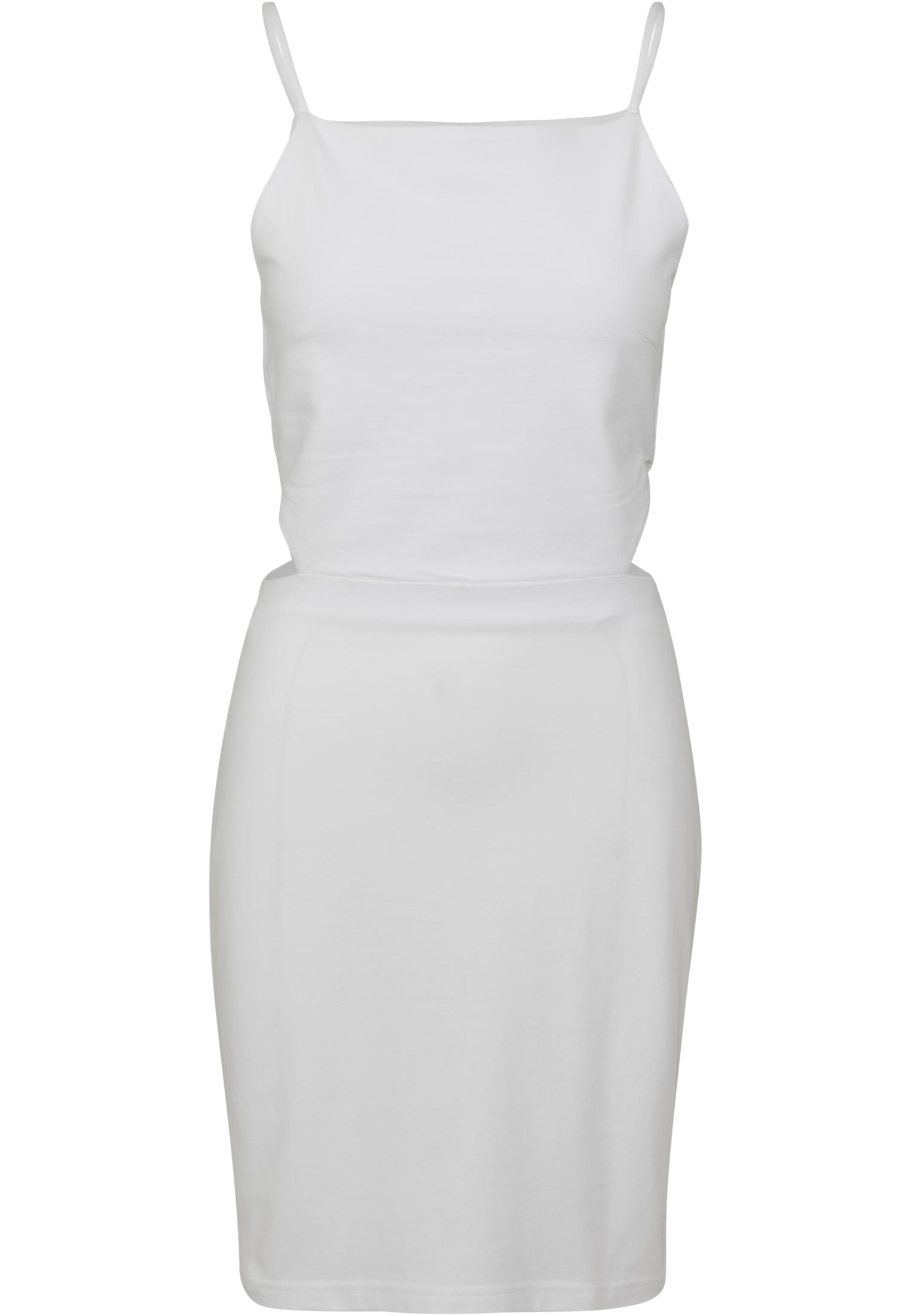 Ladies Short Spaghetti Pique Dress | white