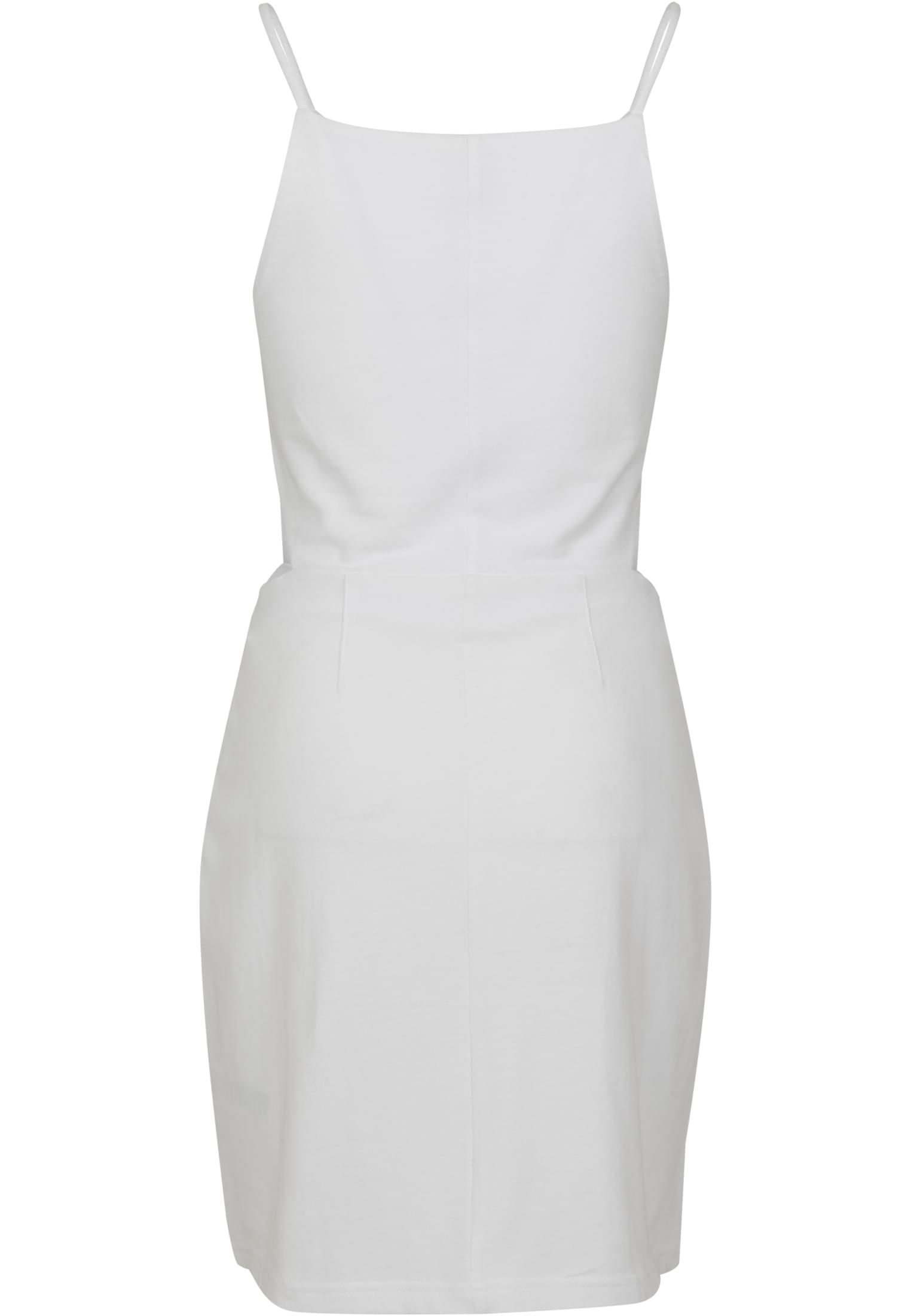 Ladies Short Spaghetti Pique Dress | white