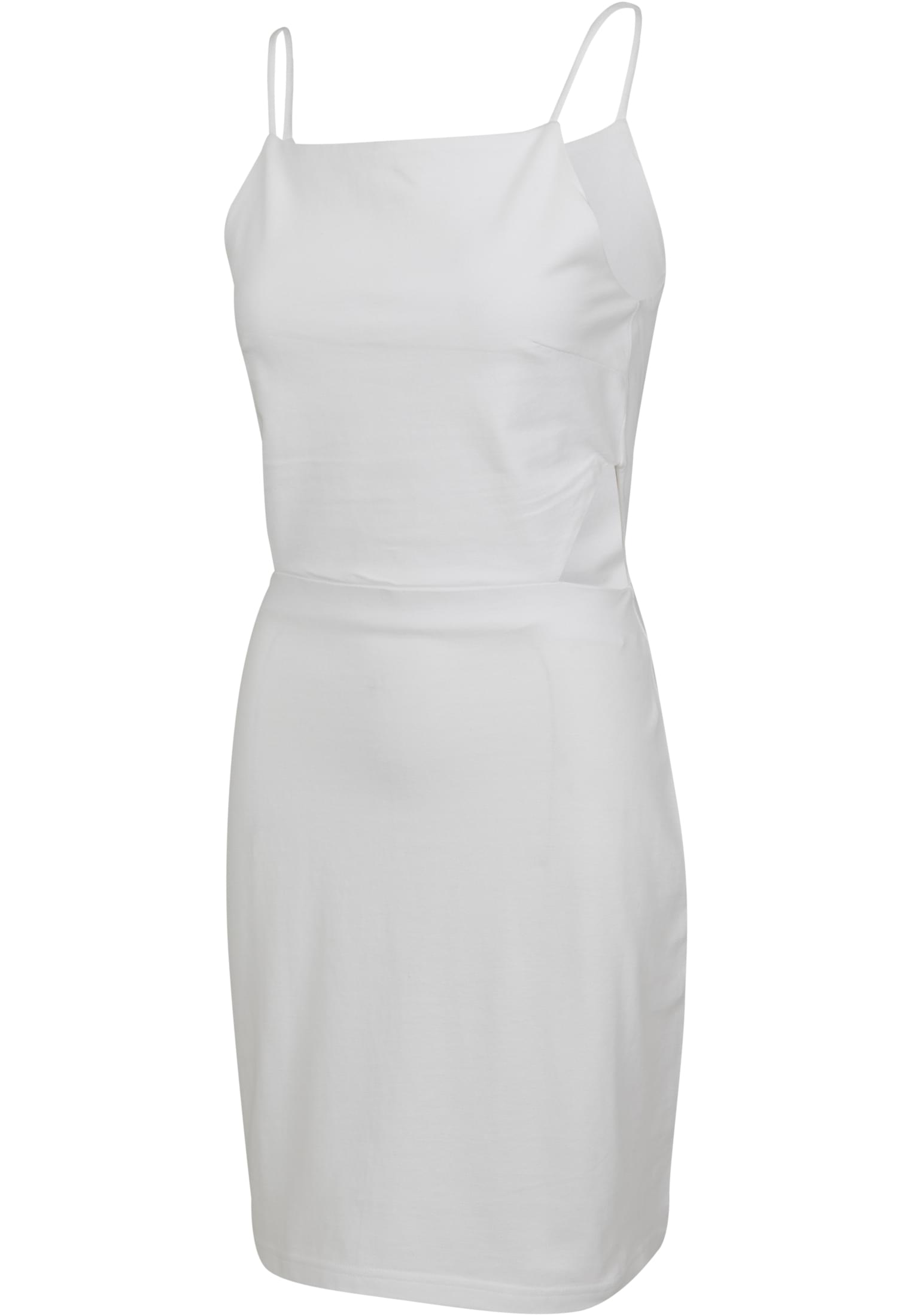 Ladies Short Spaghetti Pique Dress | white