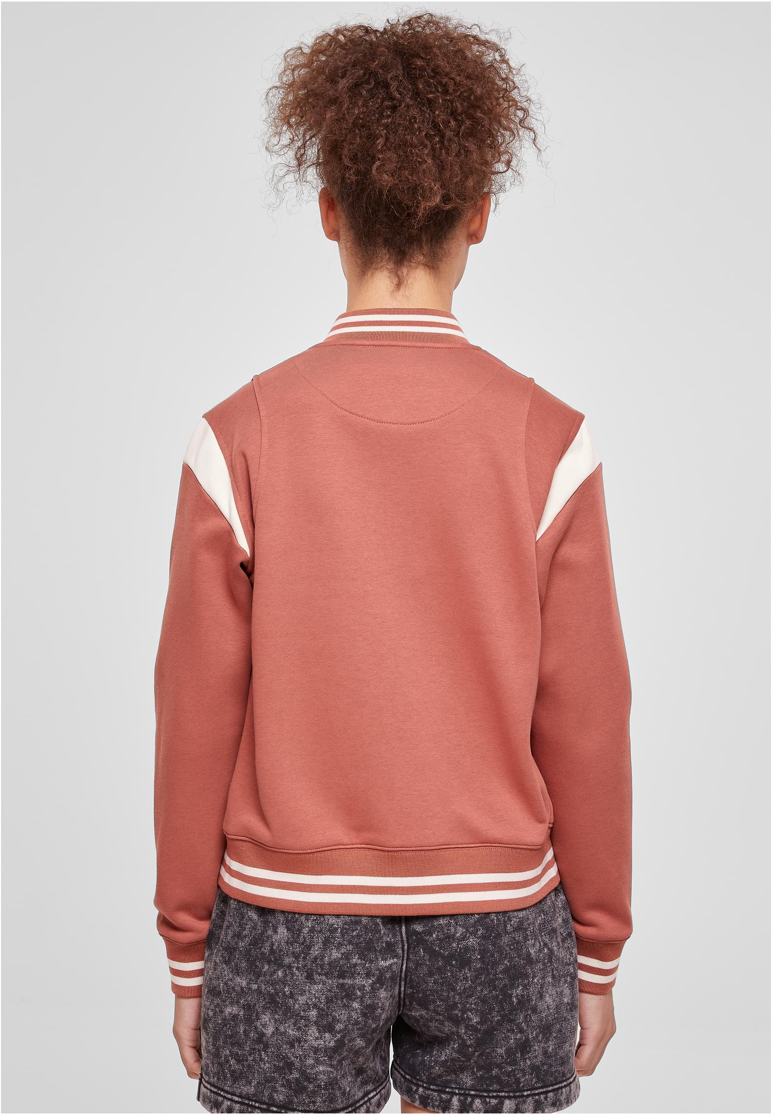 Ladies Inset College Sweat Jacket | terracotta/whitesand