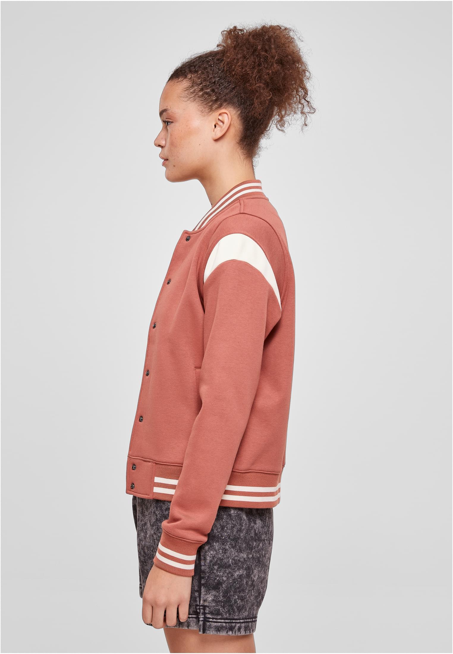 Ladies Inset College Sweat Jacket | terracotta/whitesand