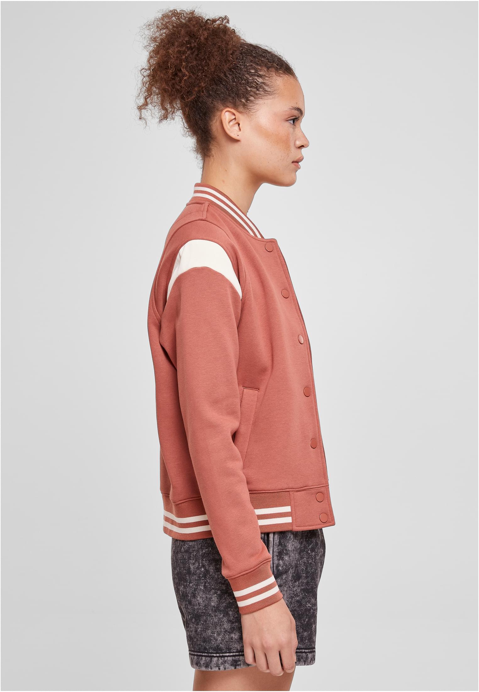 Ladies Inset College Sweat Jacket | terracotta/whitesand