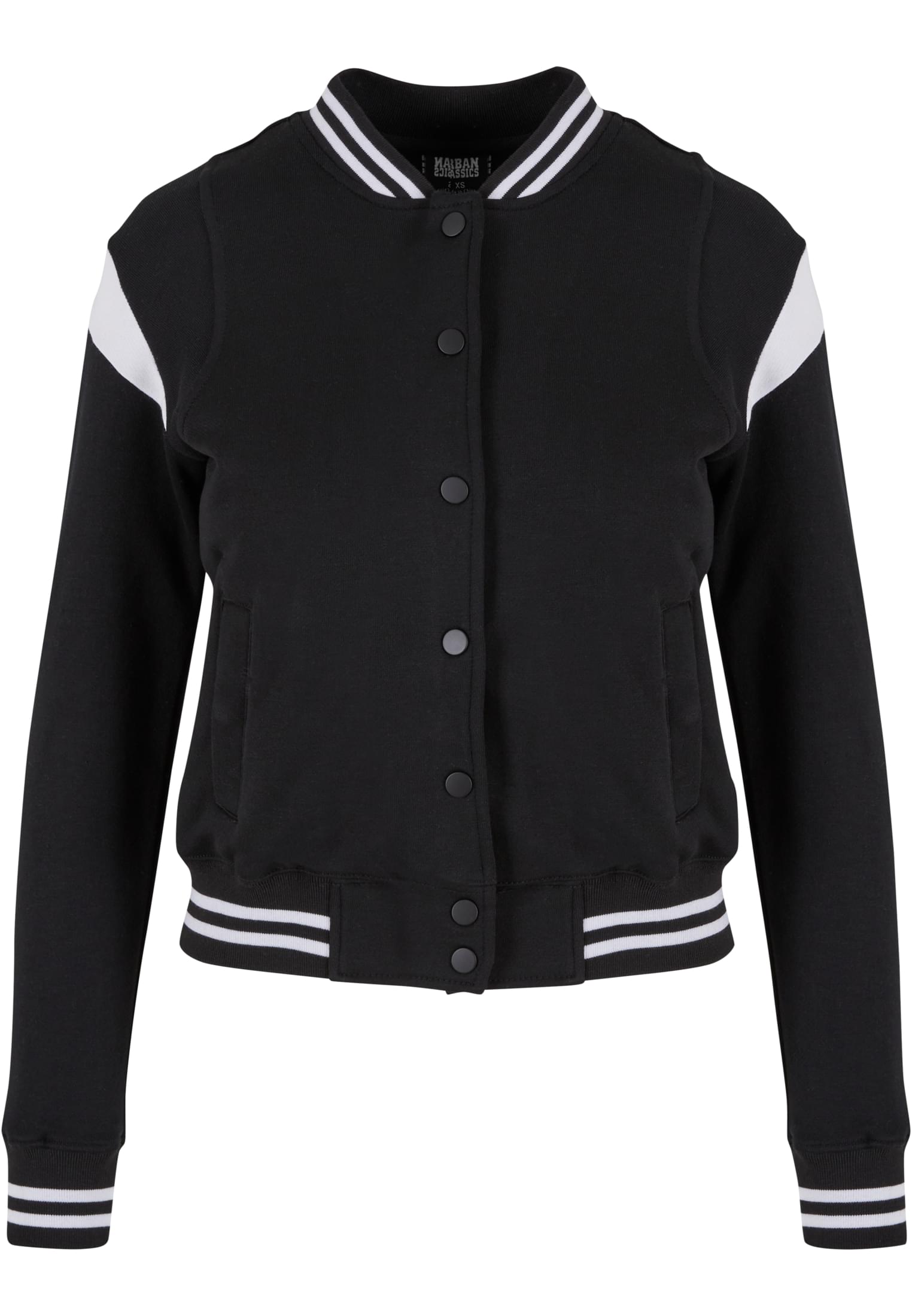 Ladies Inset College Sweat Jacket | blk/wht