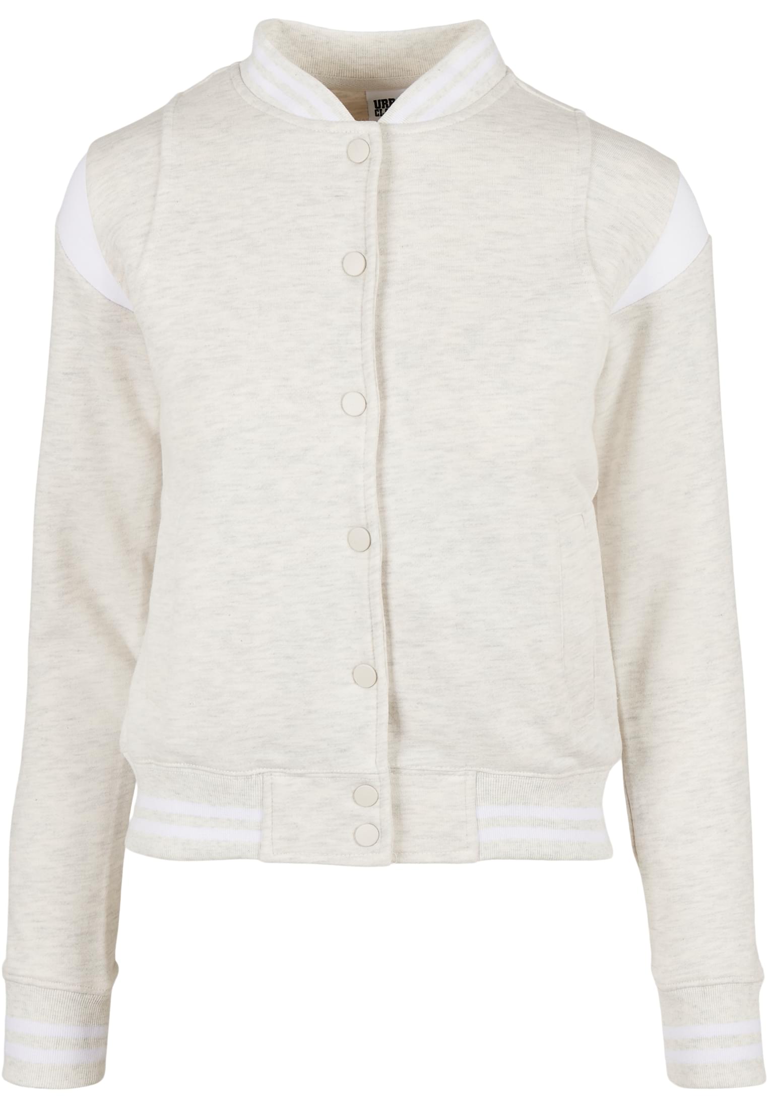 Ladies Inset College Sweat Jacket | lightgrey/white