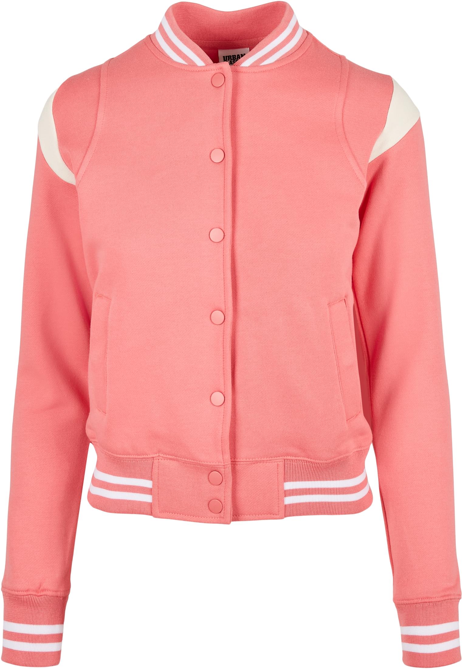 Ladies Inset College Sweat Jacket | palepink/whitesand