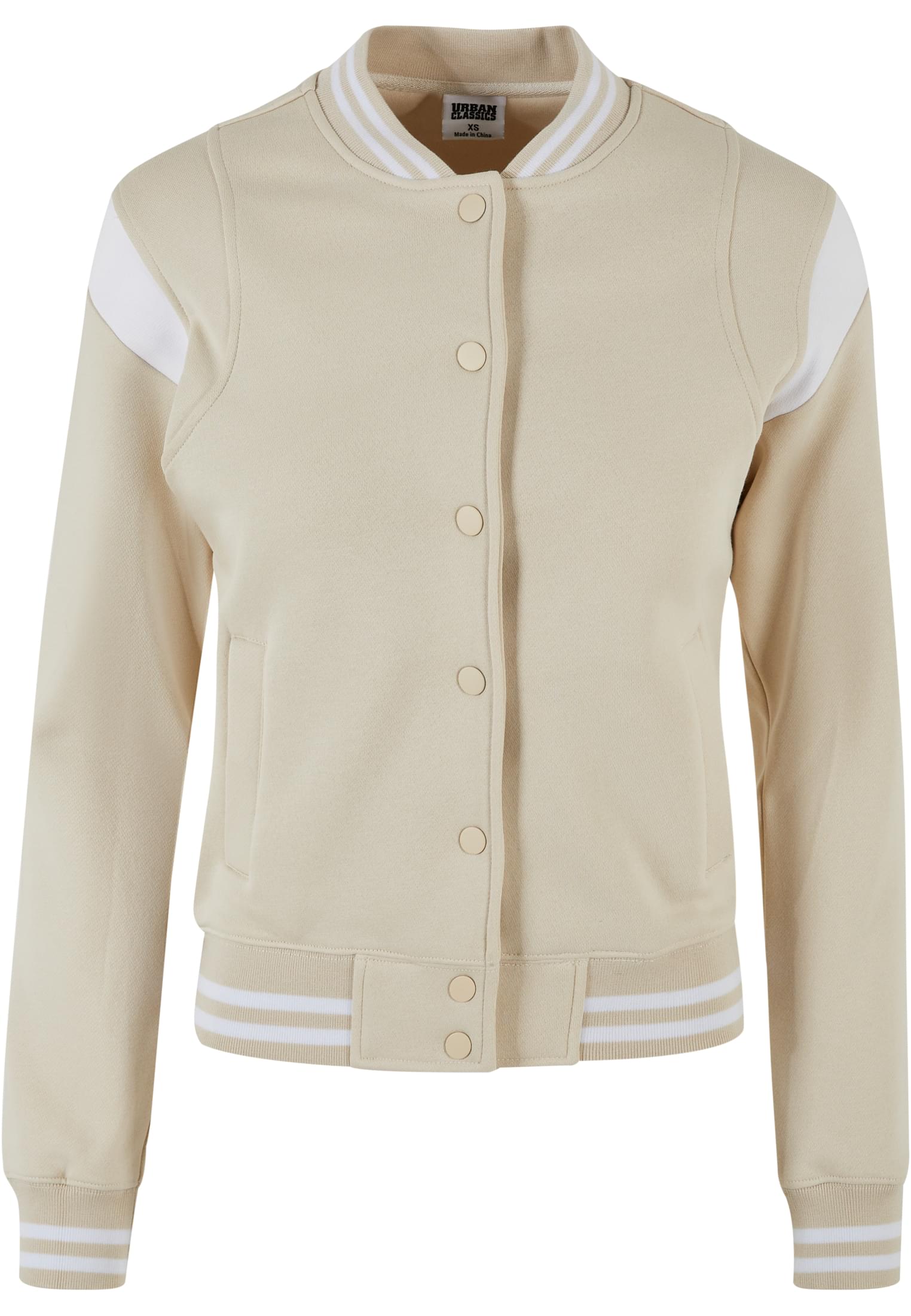 Ladies Inset College Sweat Jacket | softseagrass/white