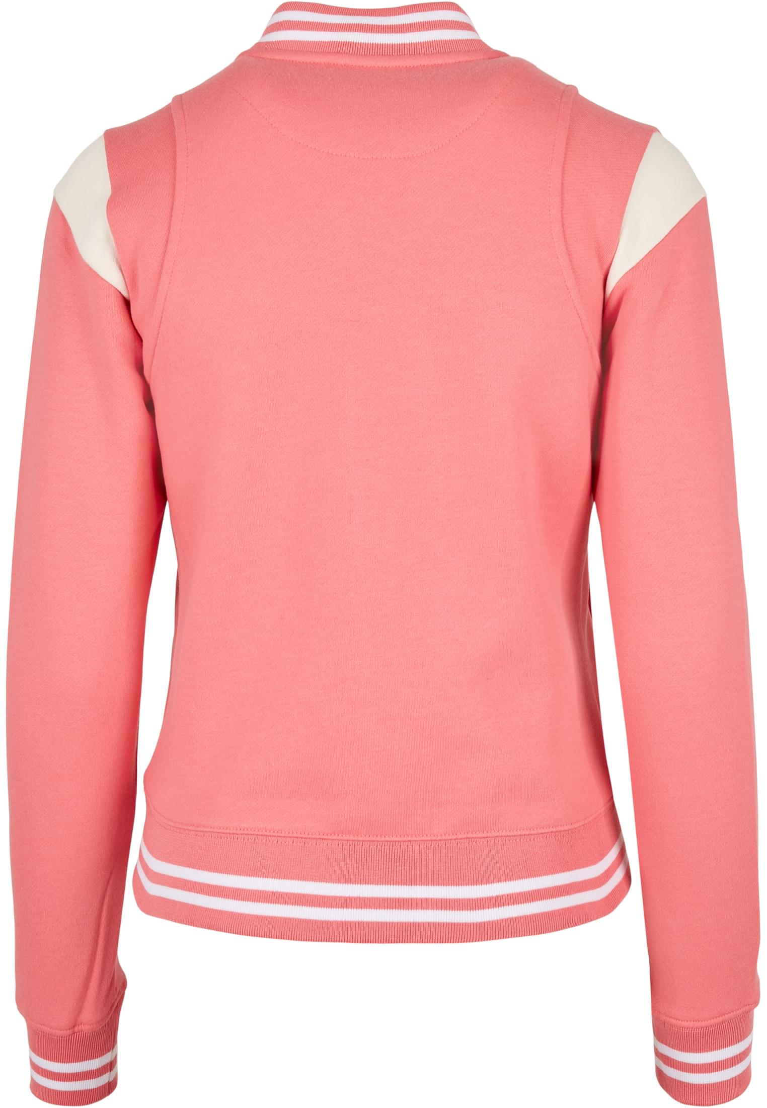 Ladies Inset College Sweat Jacket | palepink/whitesand