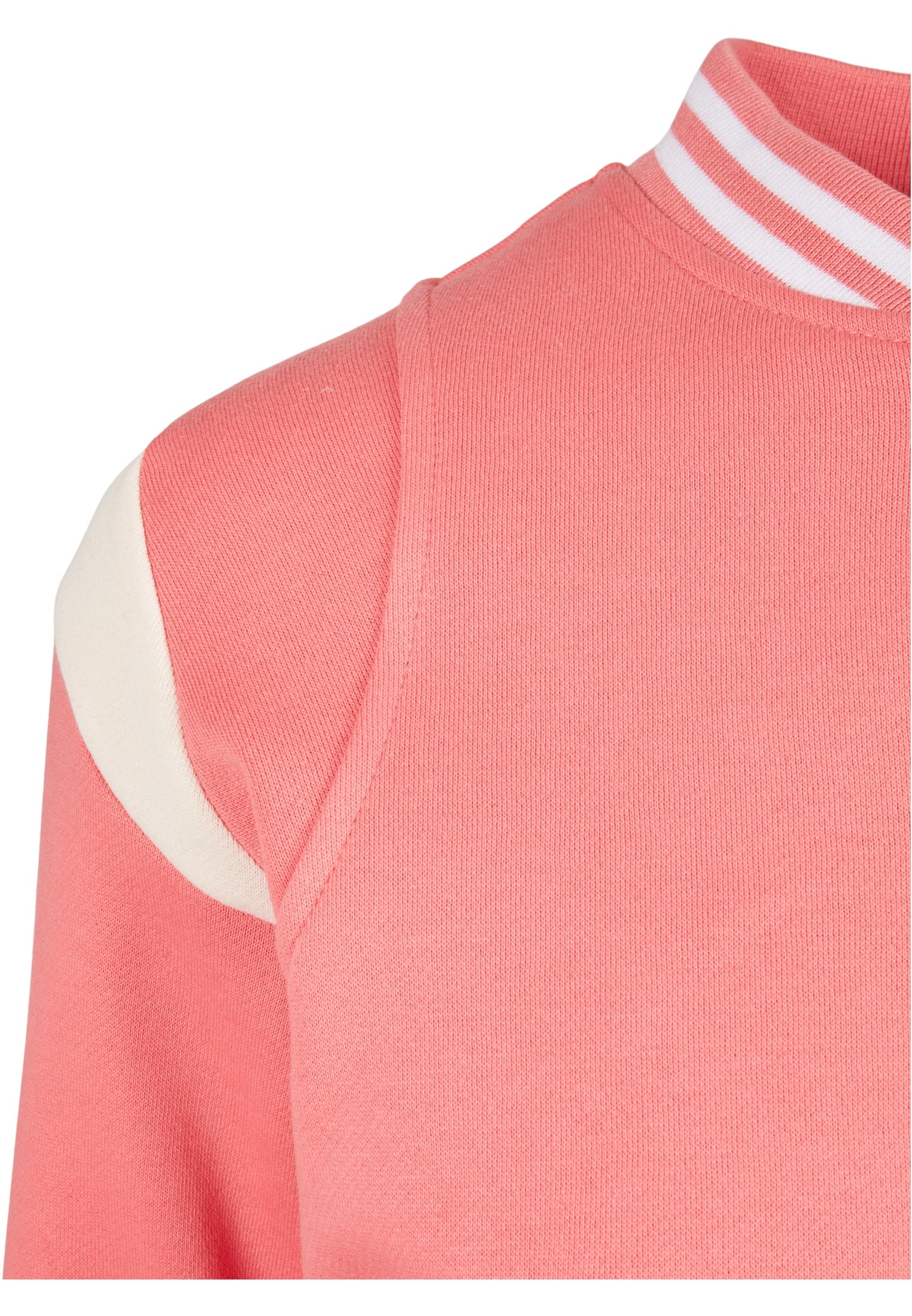 Ladies Inset College Sweat Jacket | palepink/whitesand