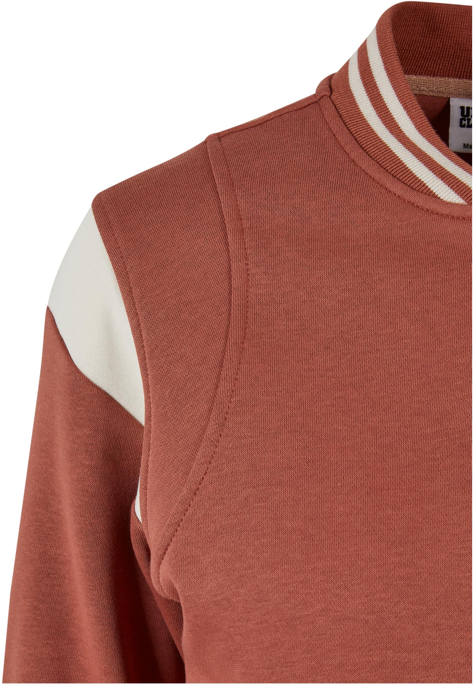 Ladies Inset College Sweat Jacket | terracotta/whitesand