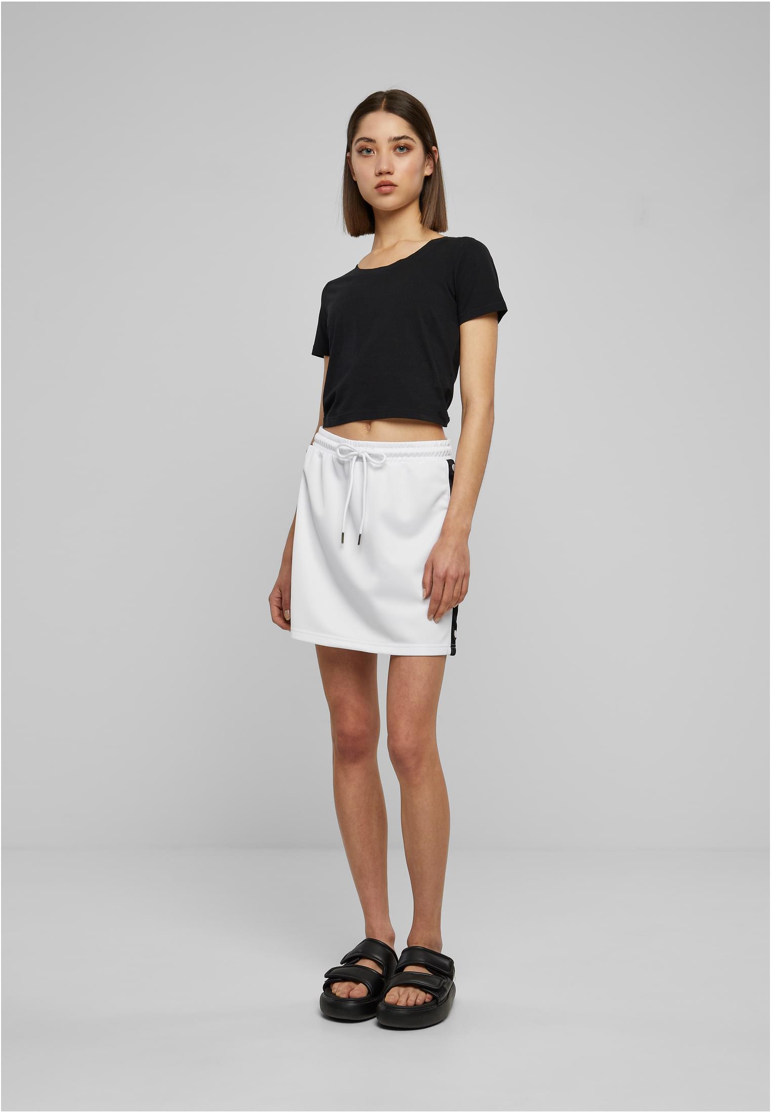 Ladies Track Skirt | wht/blk/wht