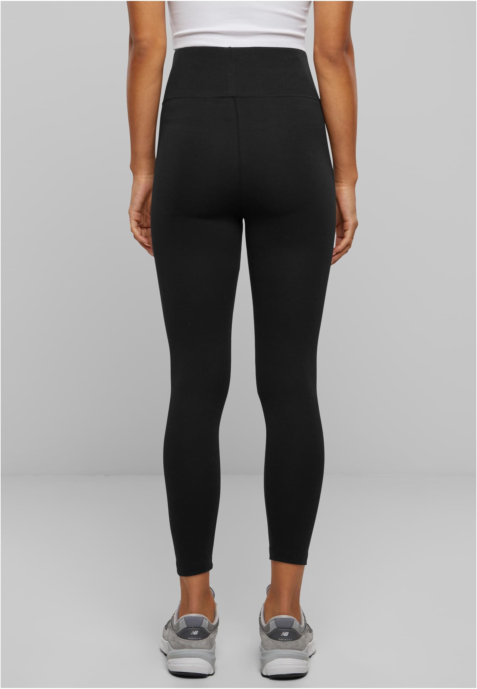 Ladies High Waist Jersey Leggings | black