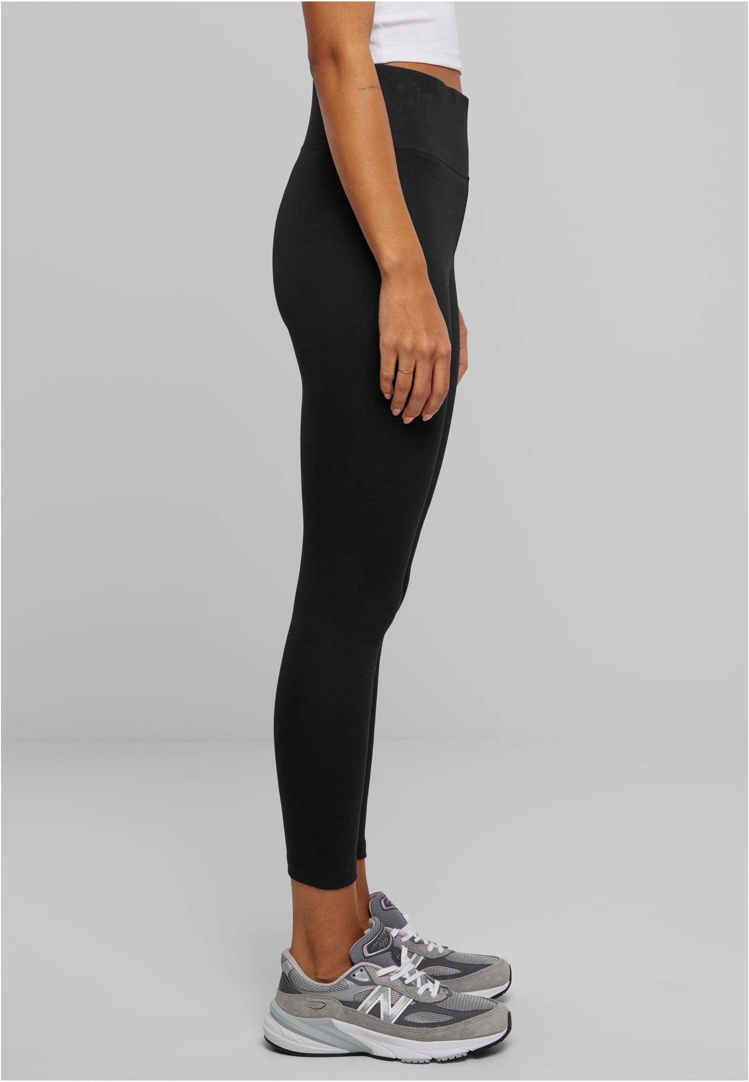 Ladies High Waist Jersey Leggings | black