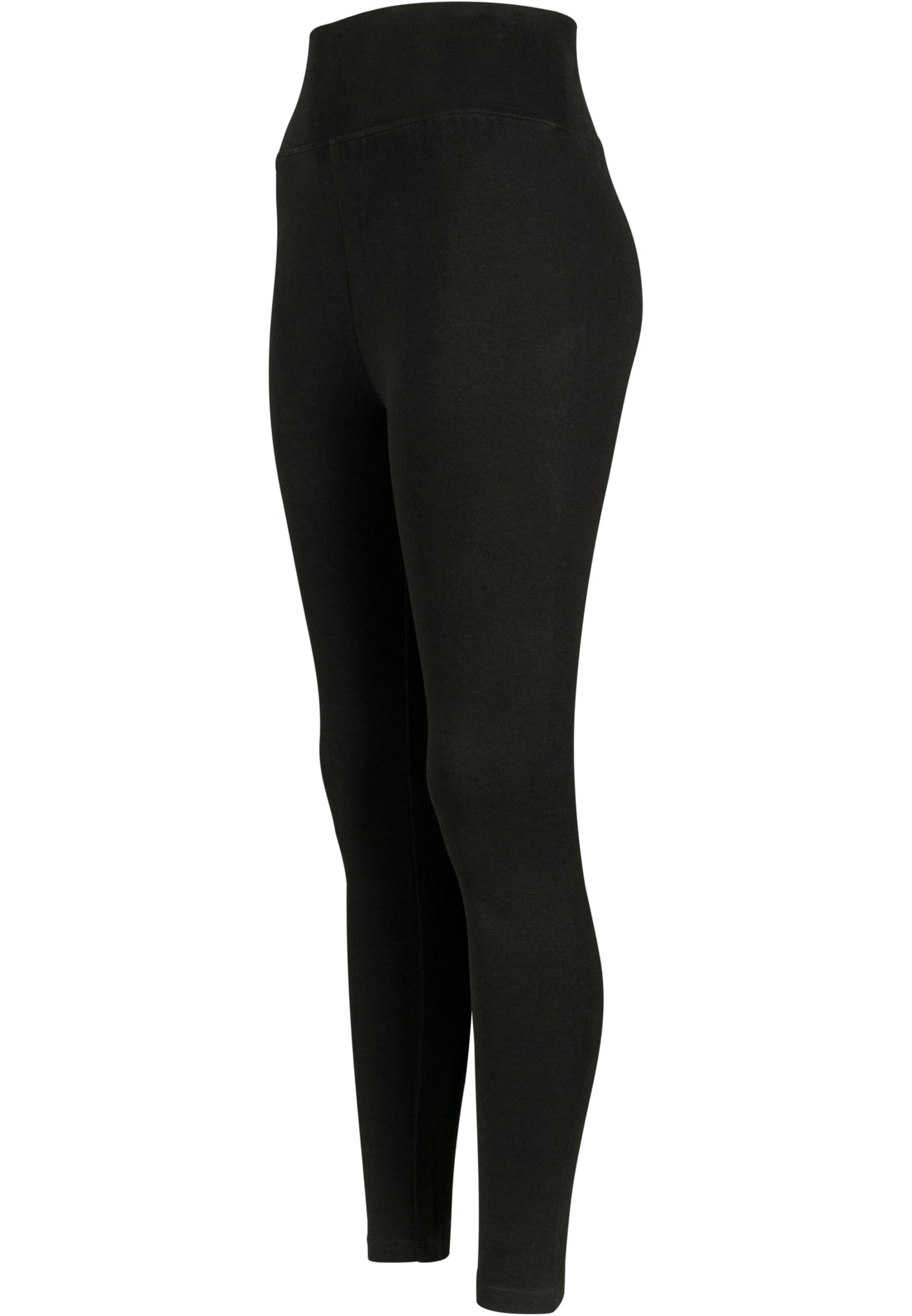 Ladies High Waist Jersey Leggings | black