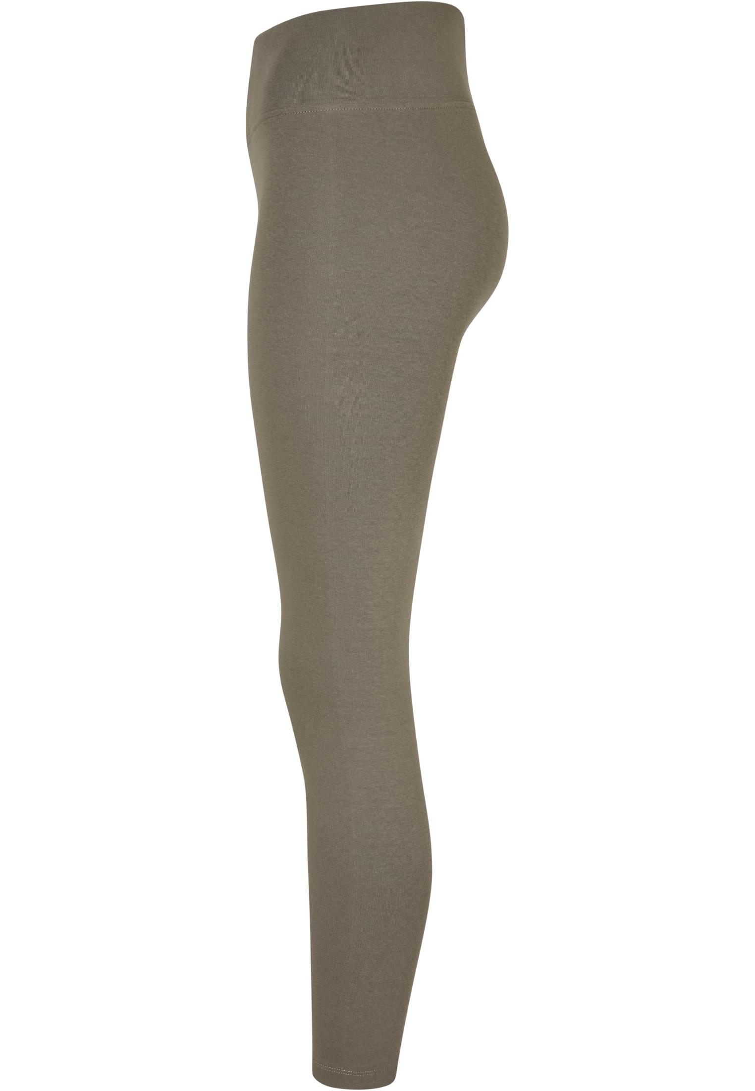 Ladies High Waist Jersey Leggings | olive