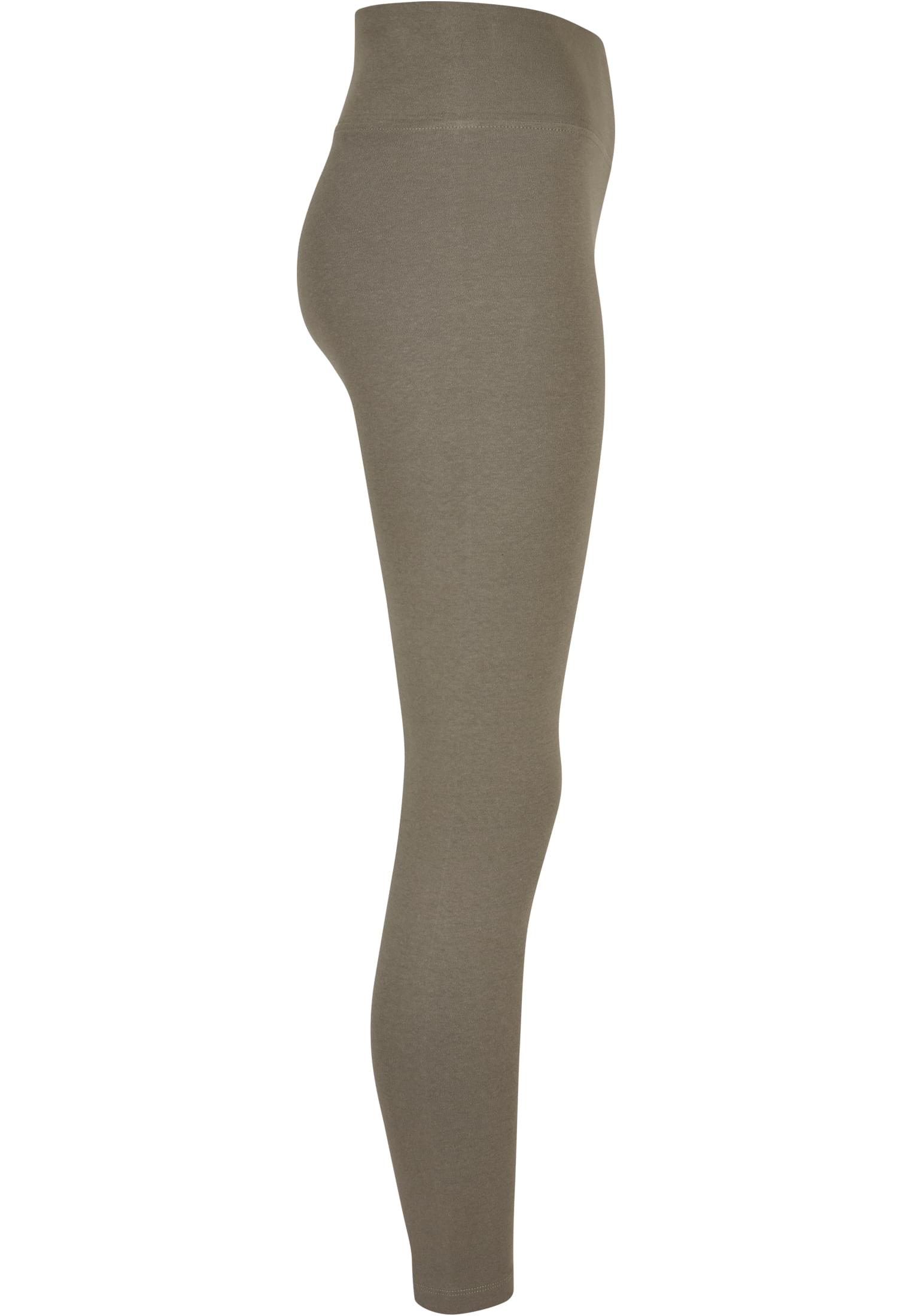 Ladies High Waist Jersey Leggings | olive