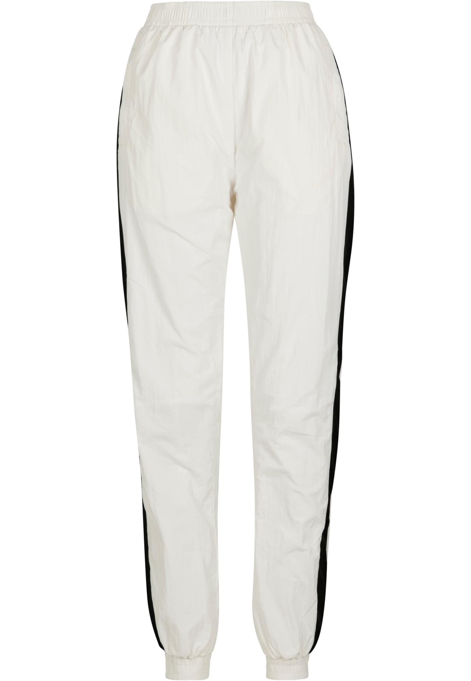 Ladies Striped Crinkle Pants | wht/blk