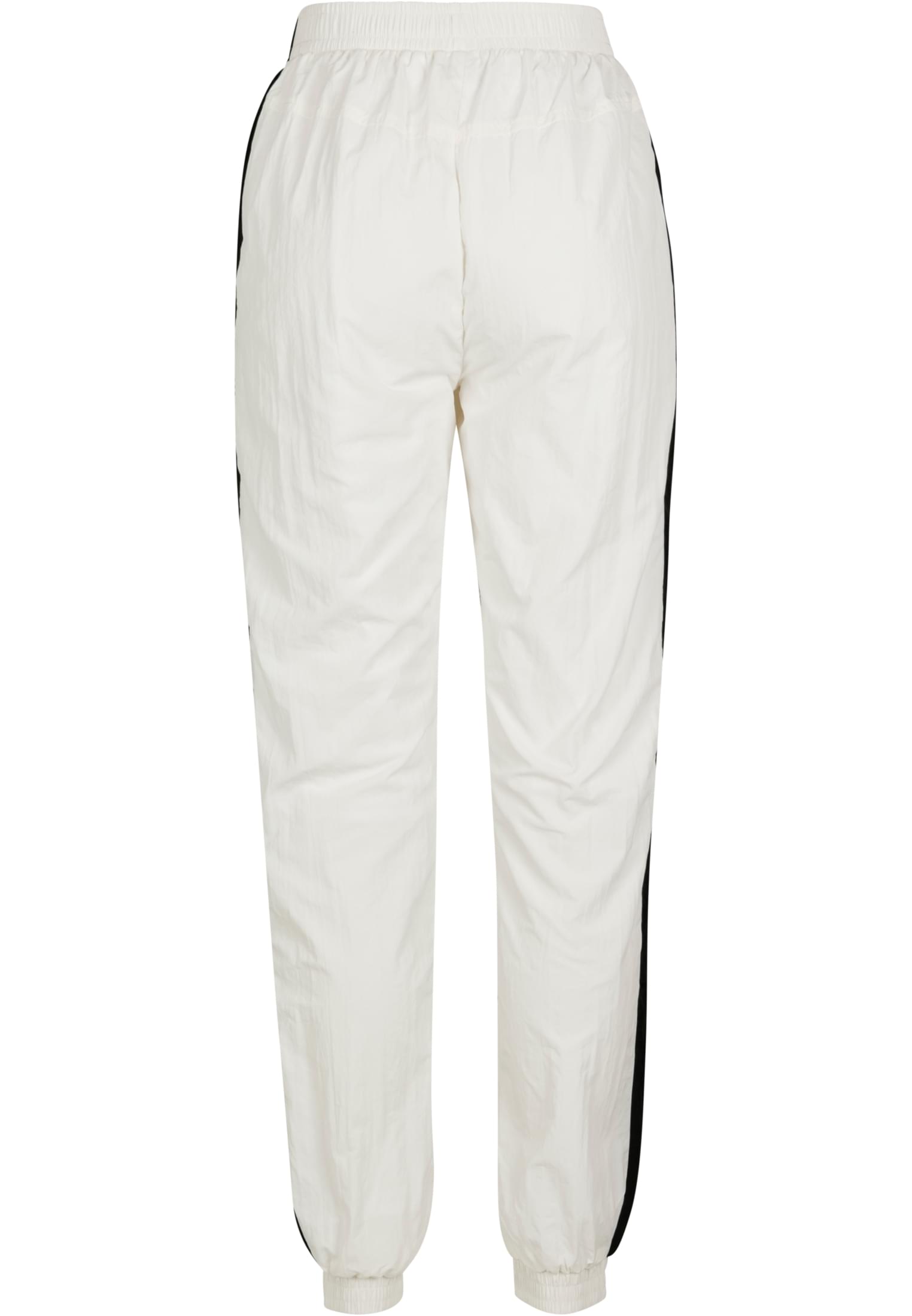 Ladies Striped Crinkle Pants | wht/blk