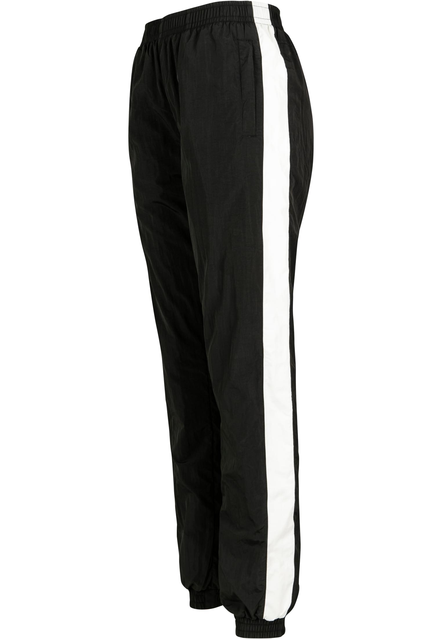 Ladies Striped Crinkle Pants | blk/wht