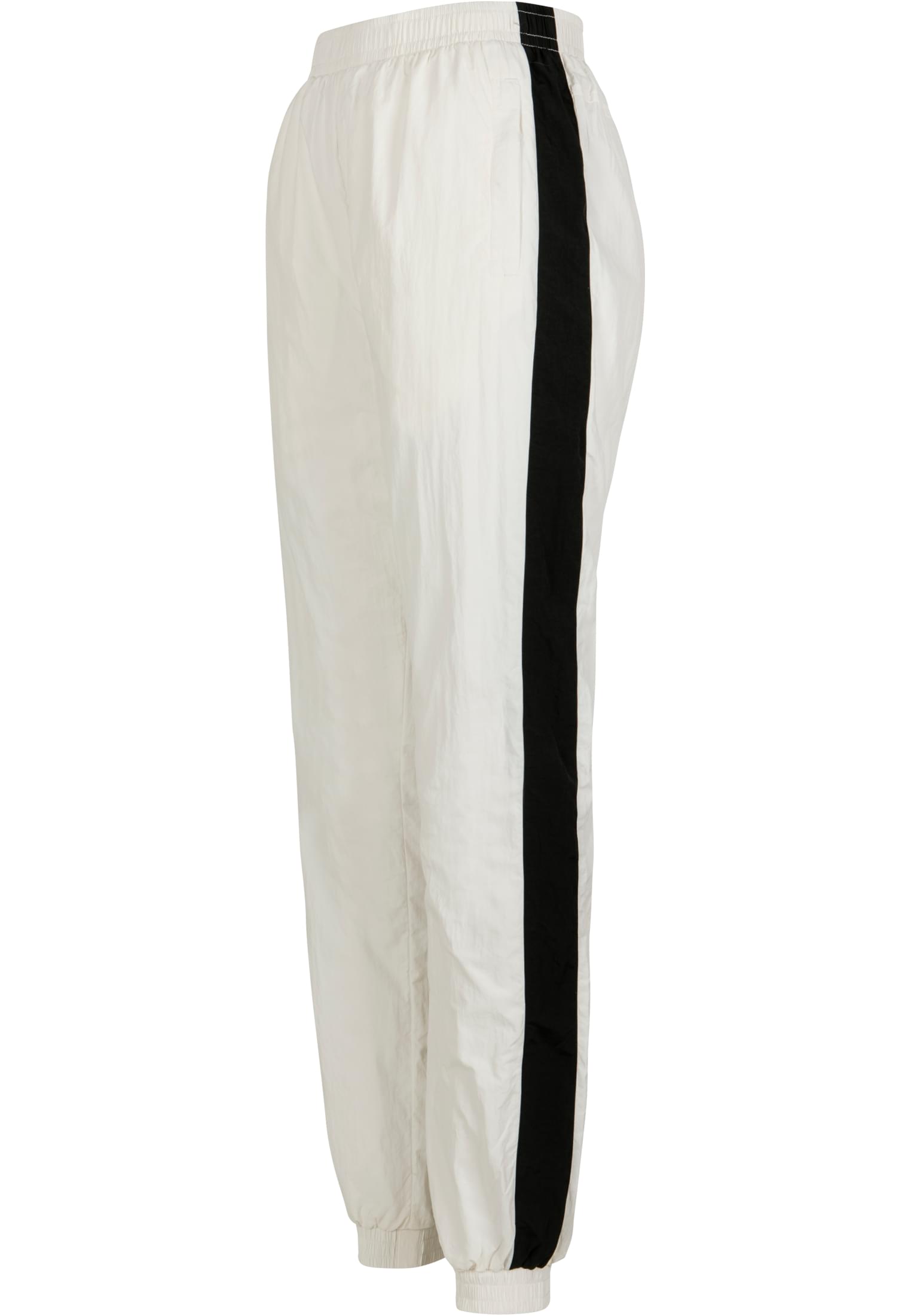 Ladies Striped Crinkle Pants | wht/blk