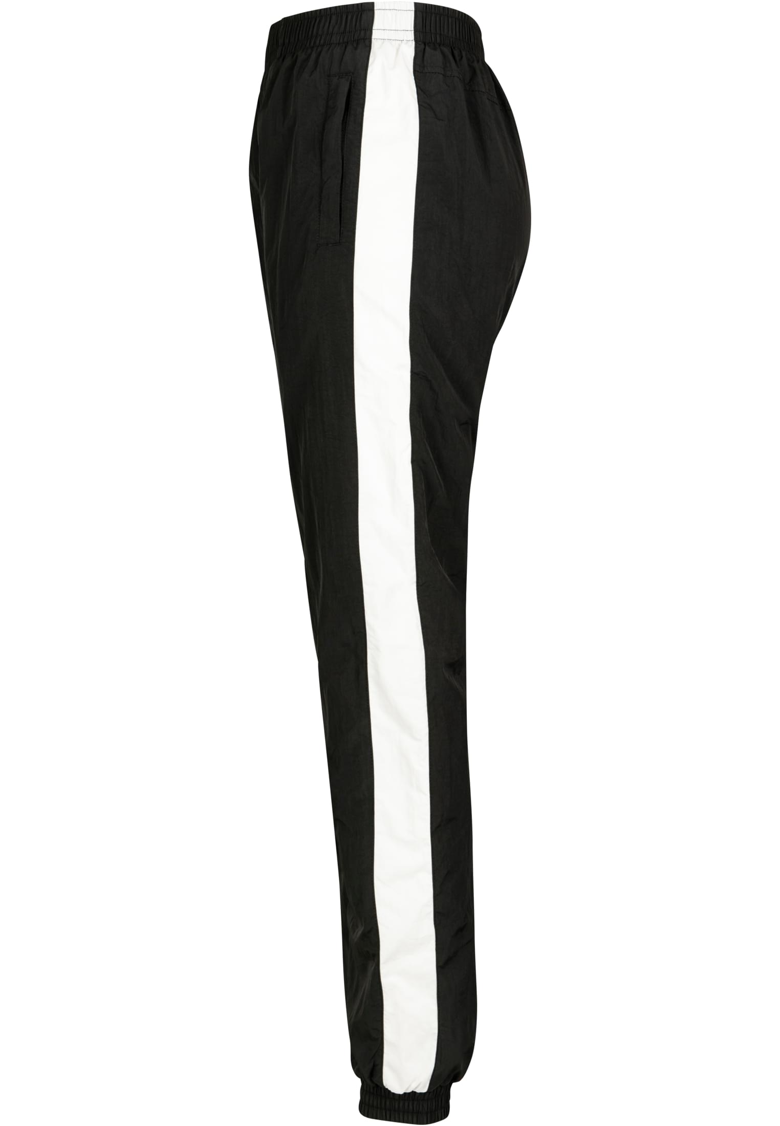 Ladies Striped Crinkle Pants | blk/wht