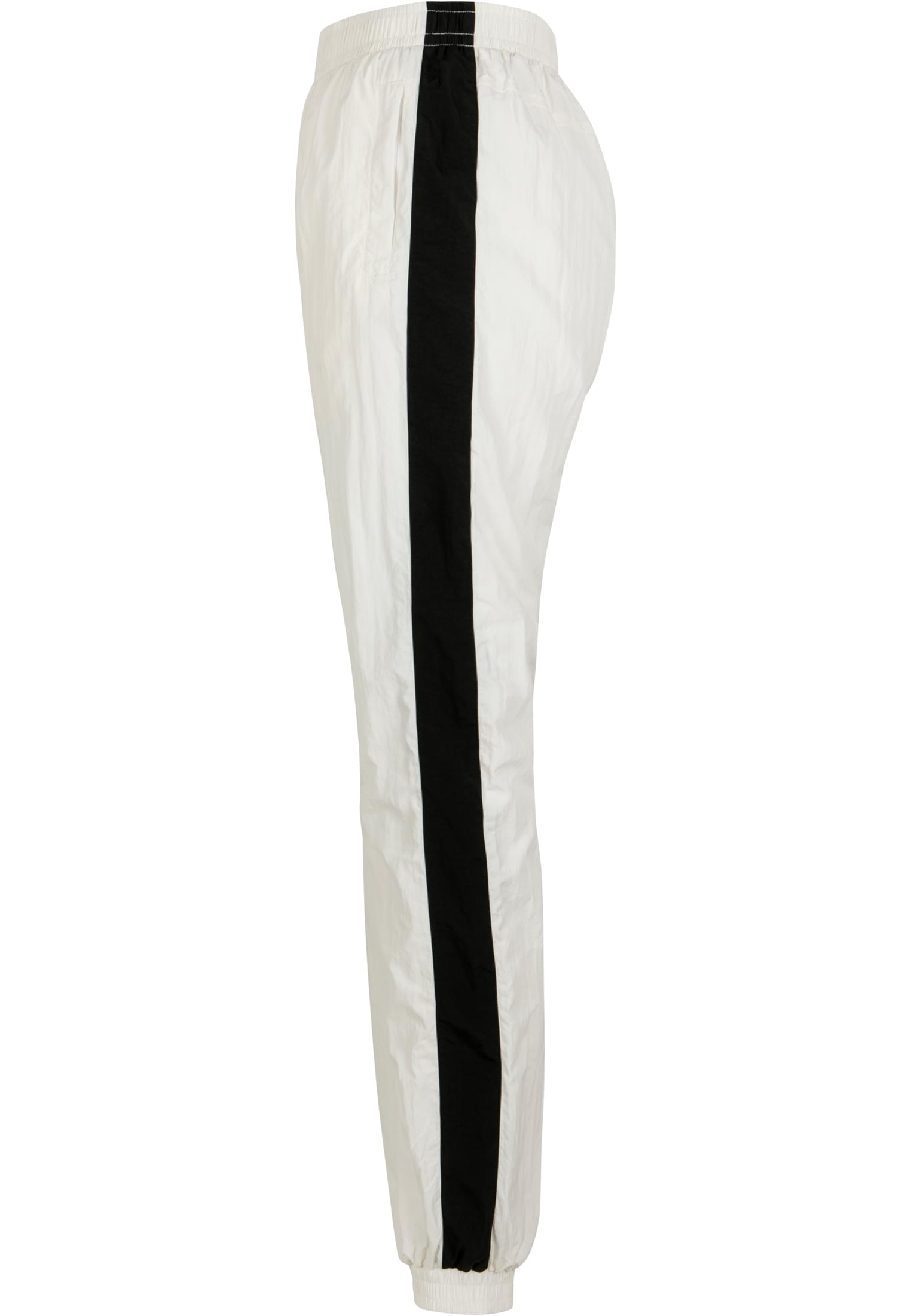 Ladies Striped Crinkle Pants | wht/blk