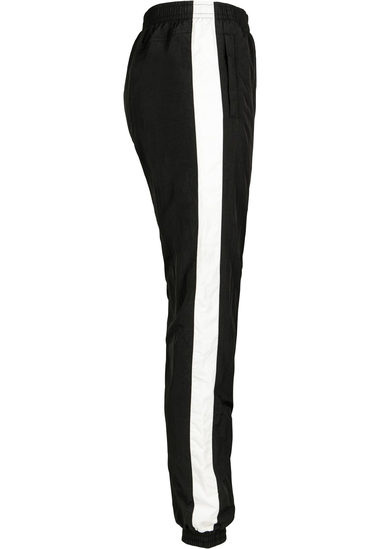 Ladies Striped Crinkle Pants | blk/wht