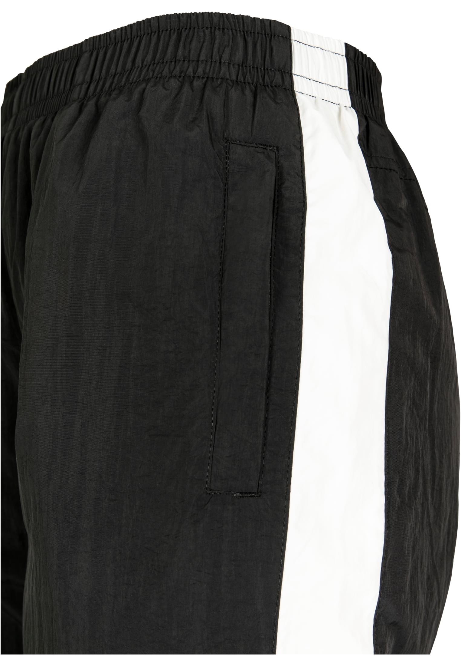 Ladies Striped Crinkle Pants | blk/wht