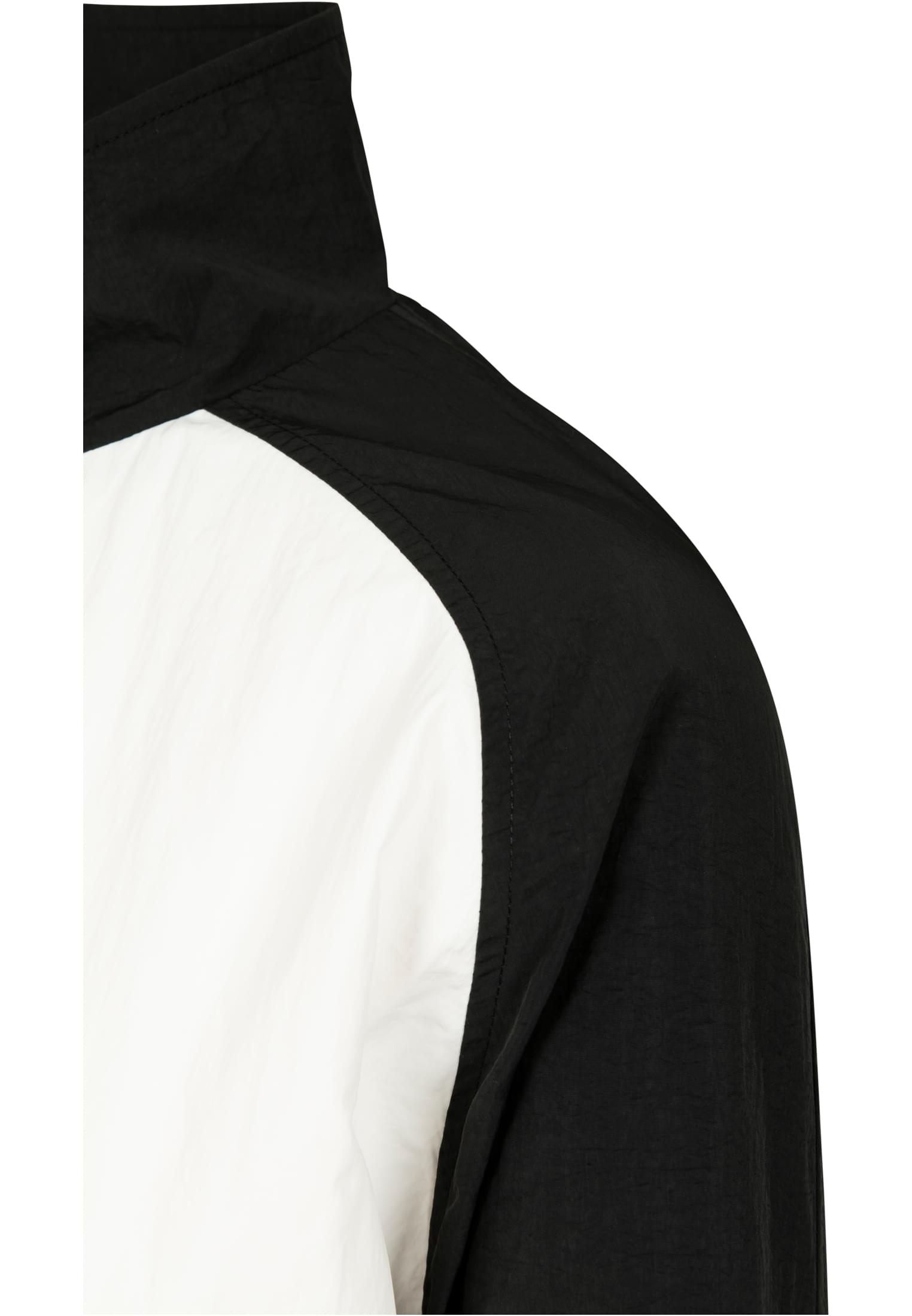 Ladies Short Raglan Crinkle Batwing Jacket | blk/wht