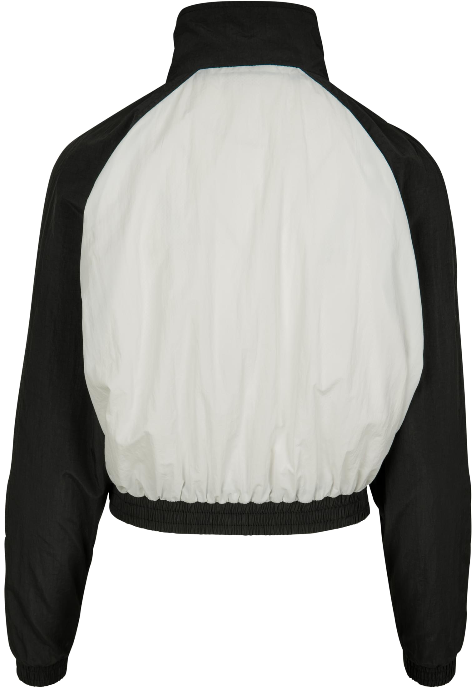 Ladies Short Raglan Crinkle Batwing Jacket | blk/wht