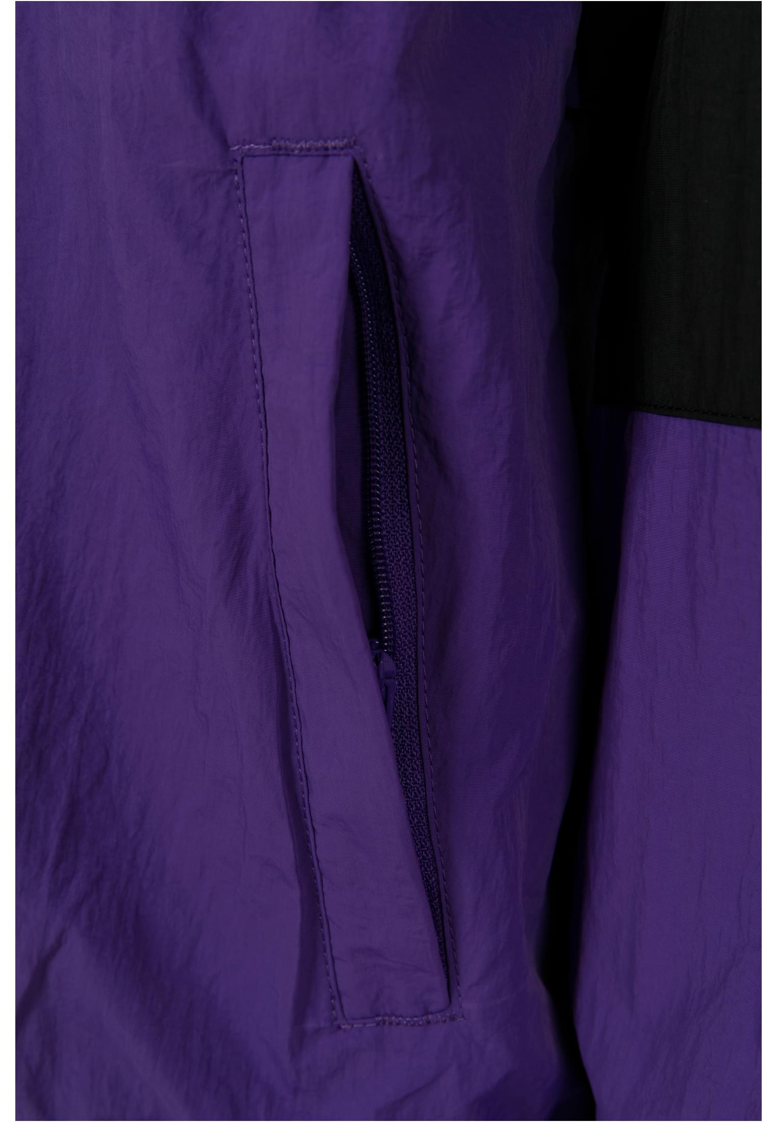 Ladies 3-Tone Crinkle Track Jacket | ultraviolet/blk/wht