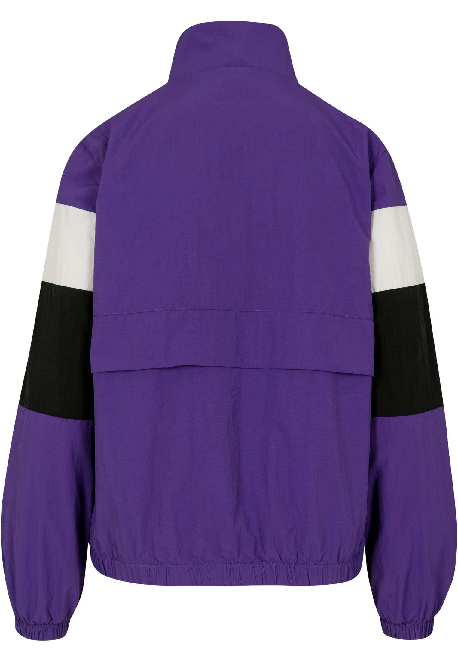 Ladies 3-Tone Crinkle Track Jacket | ultraviolet/blk/wht