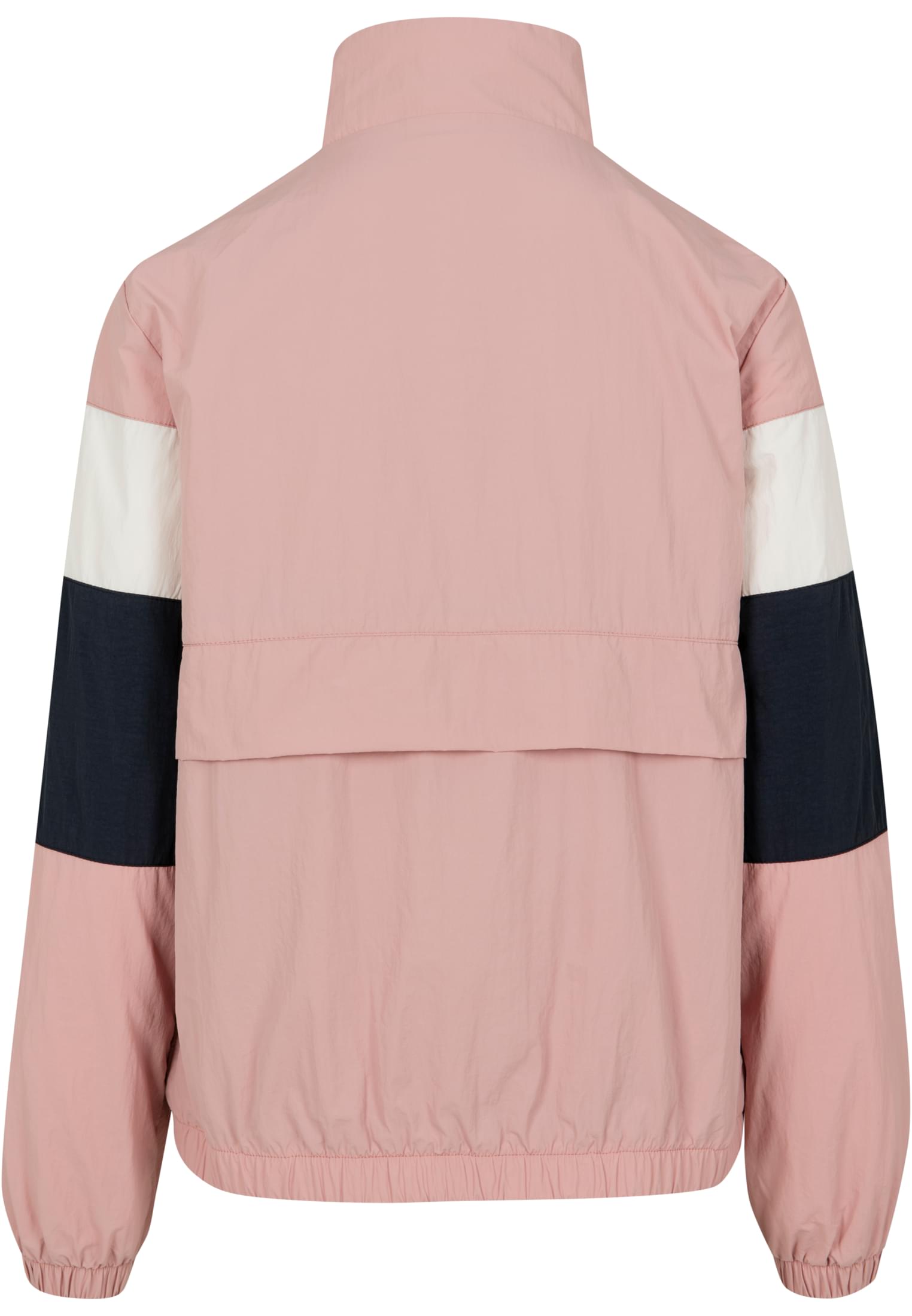 Ladies 3-Tone Crinkle Track Jacket | darkrose/nvy/wht