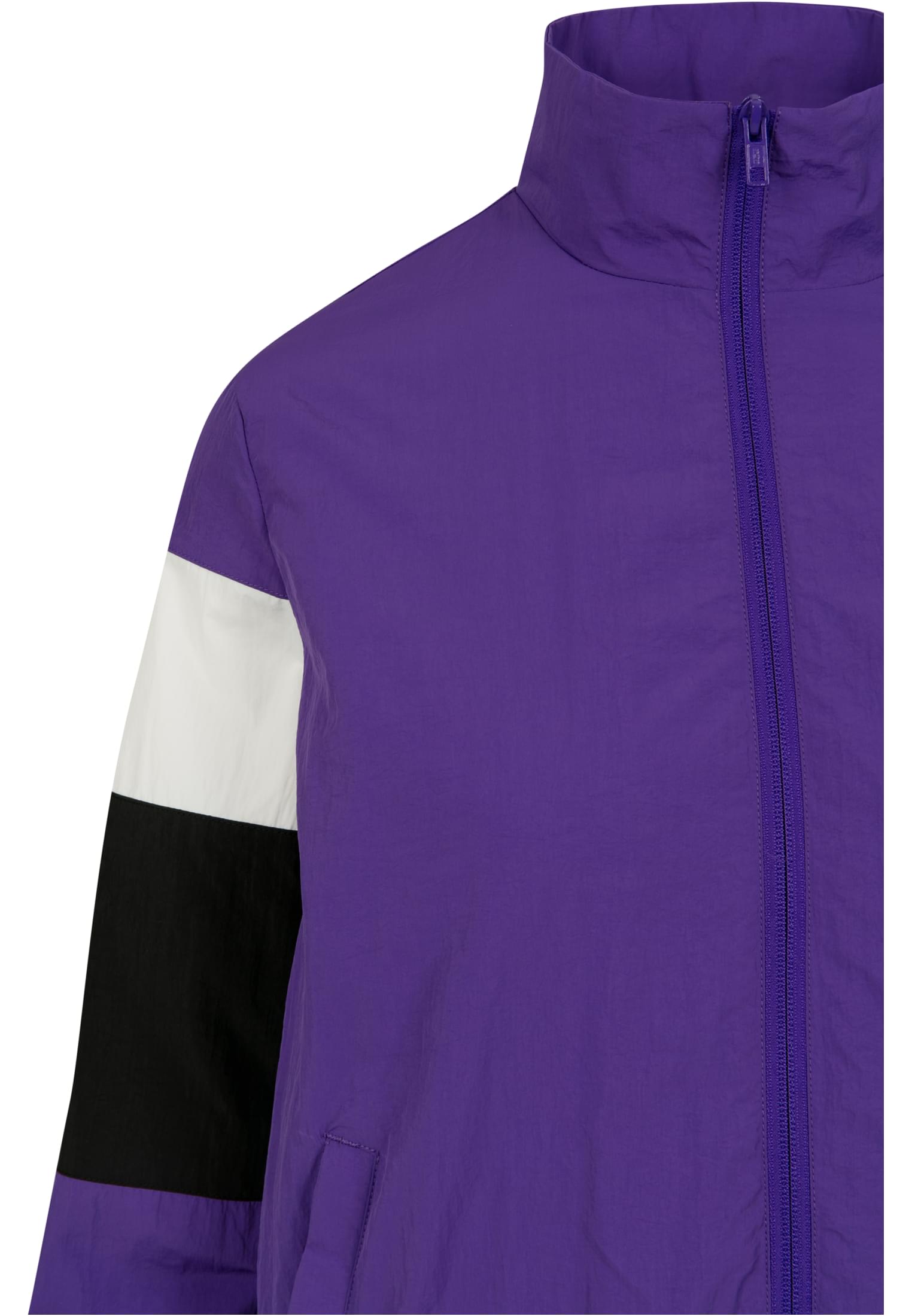 Ladies 3-Tone Crinkle Track Jacket | ultraviolet/blk/wht