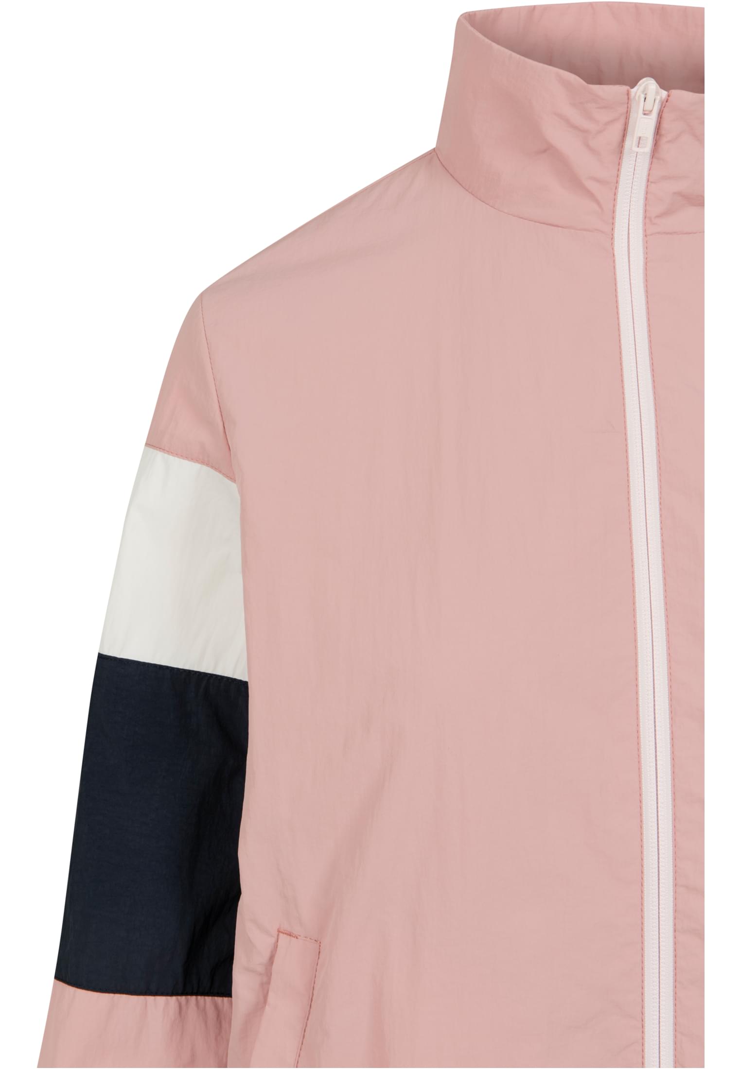 Ladies 3-Tone Crinkle Track Jacket | darkrose/nvy/wht