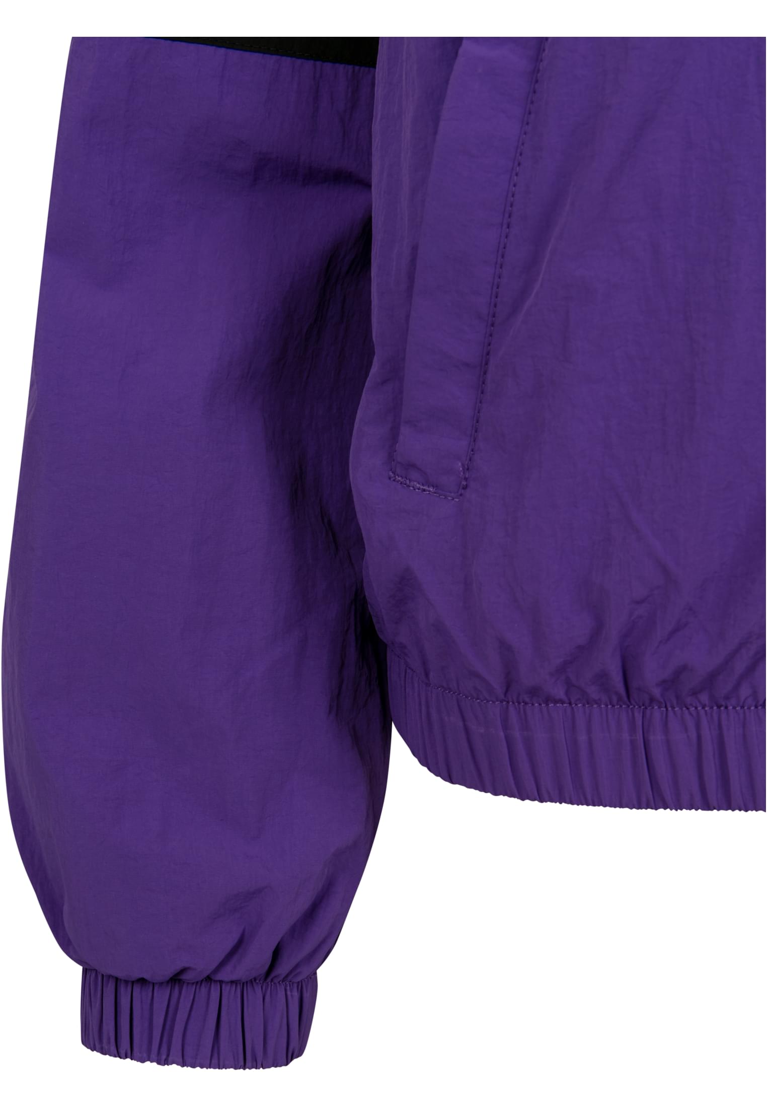 Ladies 3-Tone Crinkle Track Jacket | ultraviolet/blk/wht