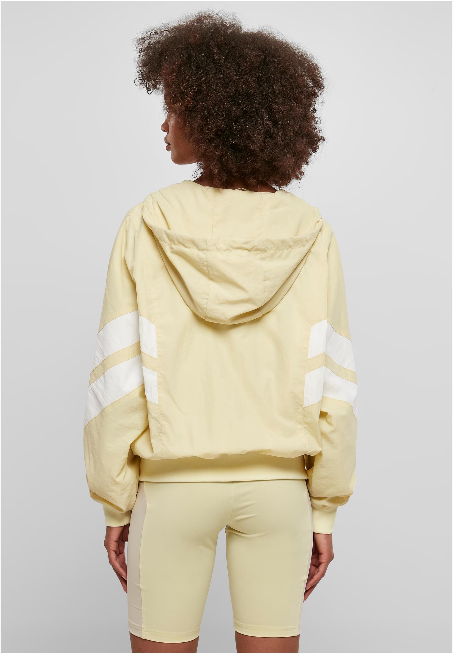 Ladies Crinkle Batwing Jacket | softyellow/white