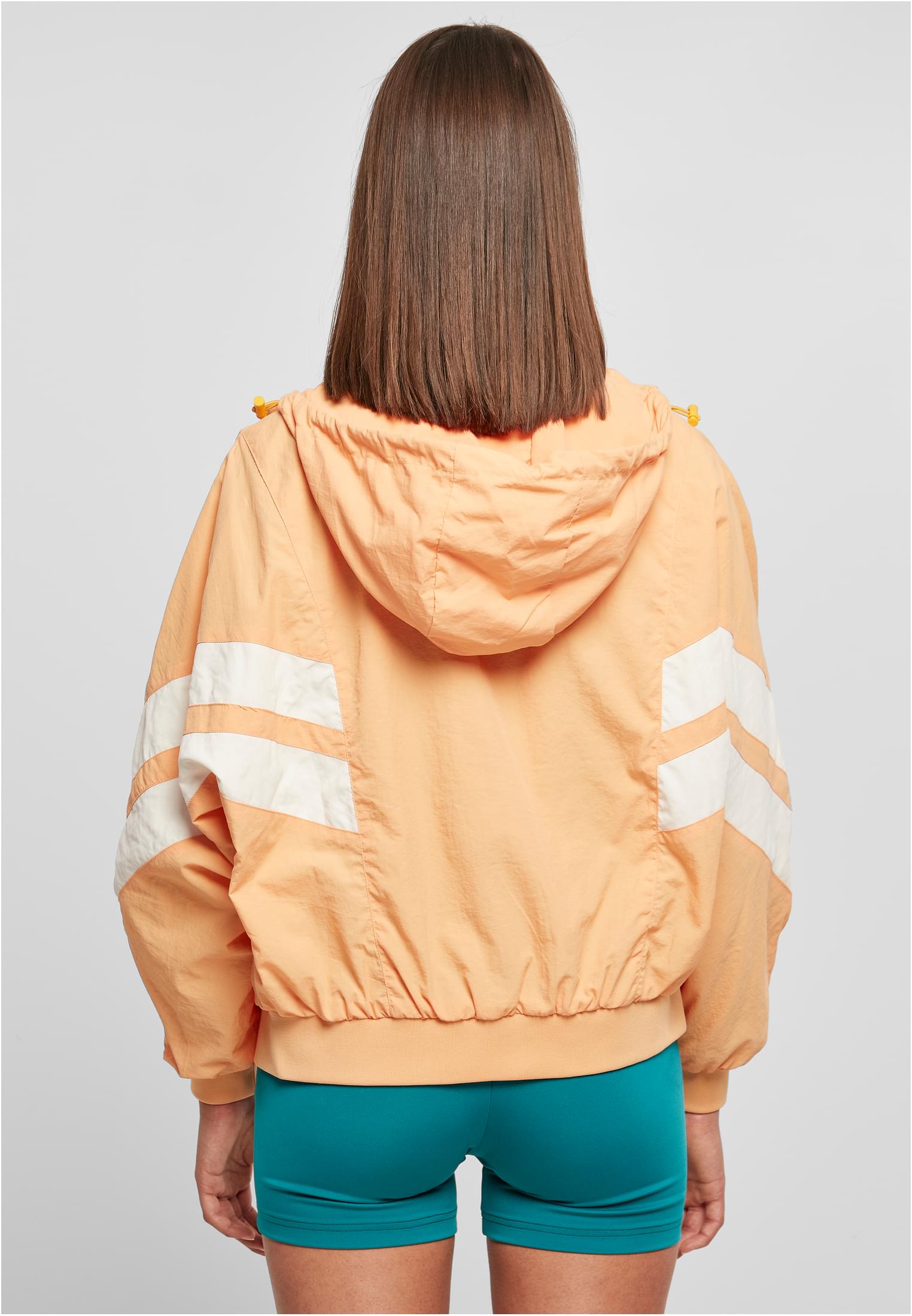 Ladies Crinkle Batwing Jacket | col.paleorange/whitesand