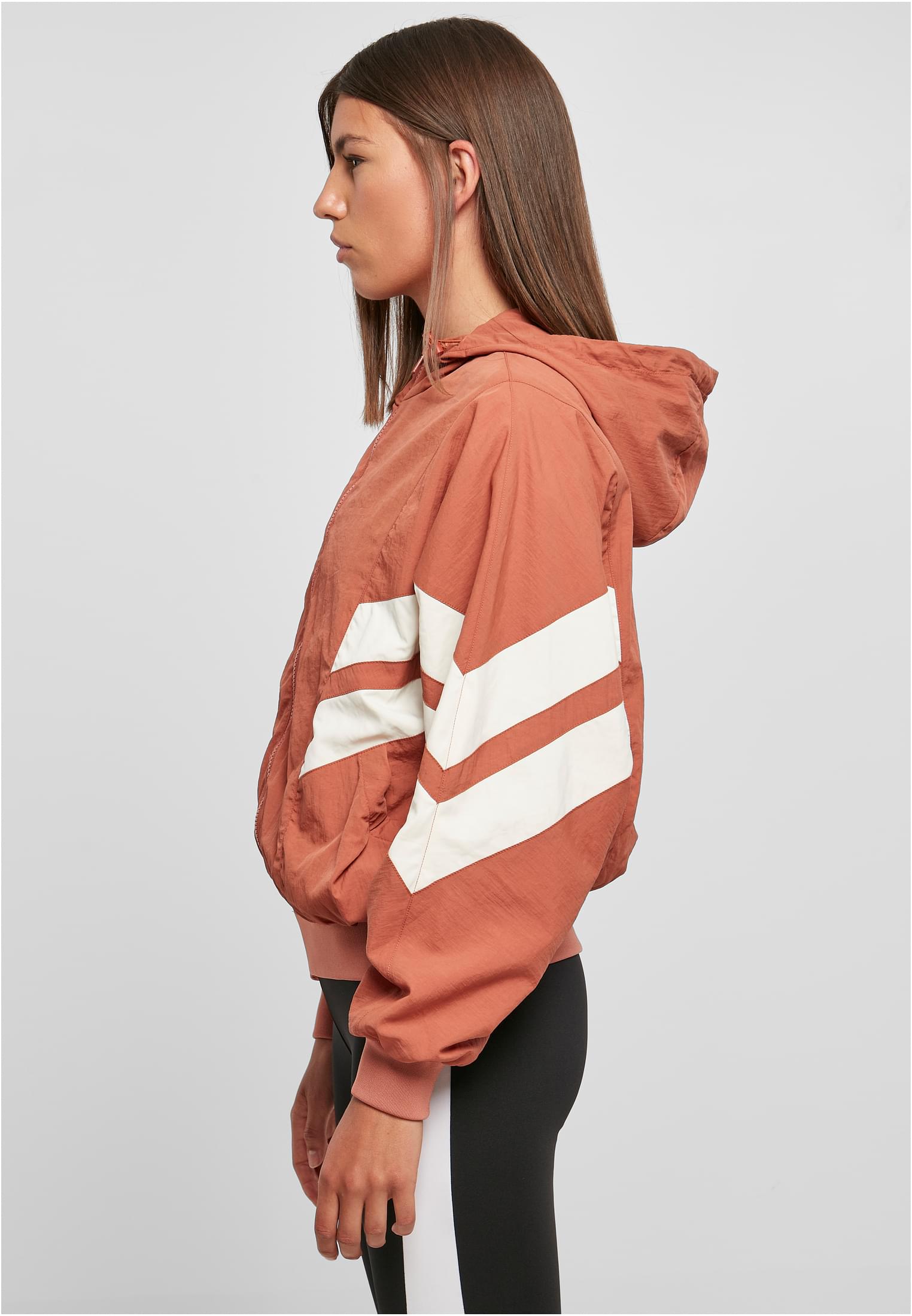 Ladies Crinkle Batwing Jacket | terracotta/whitesand